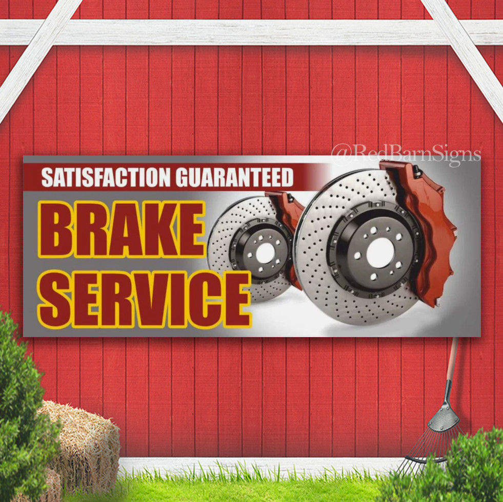 BRAKE SERVICE Advertising Banner Vinyl Mesh Sign auto car repair diagnostics fix