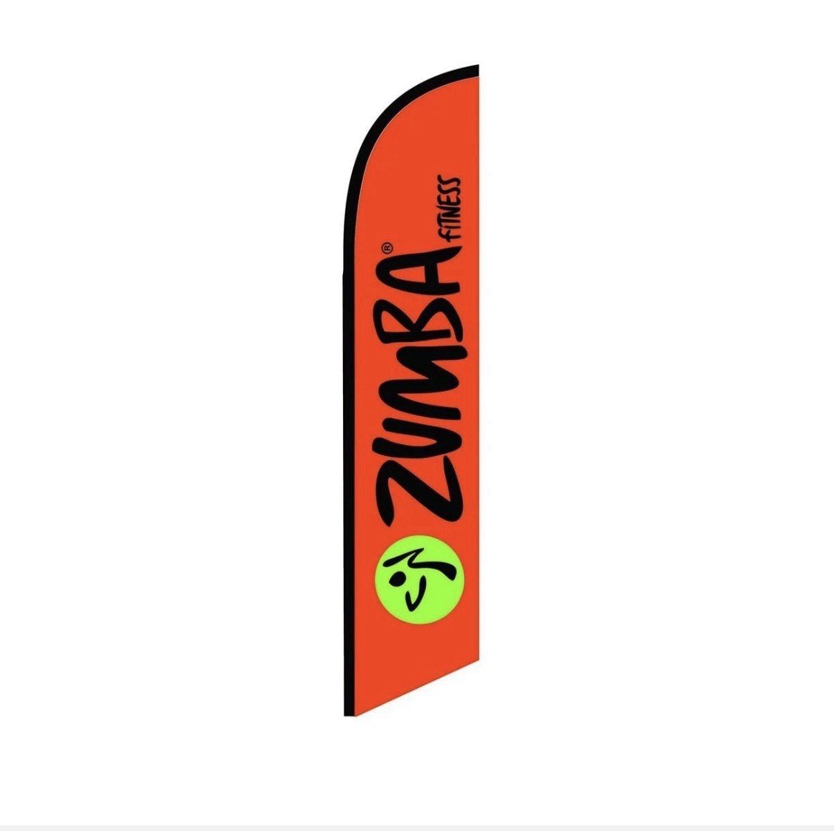 Zumba Fitness Orange Swooper Flutter Feather Flag | 3ft W x 11.5ft Tall