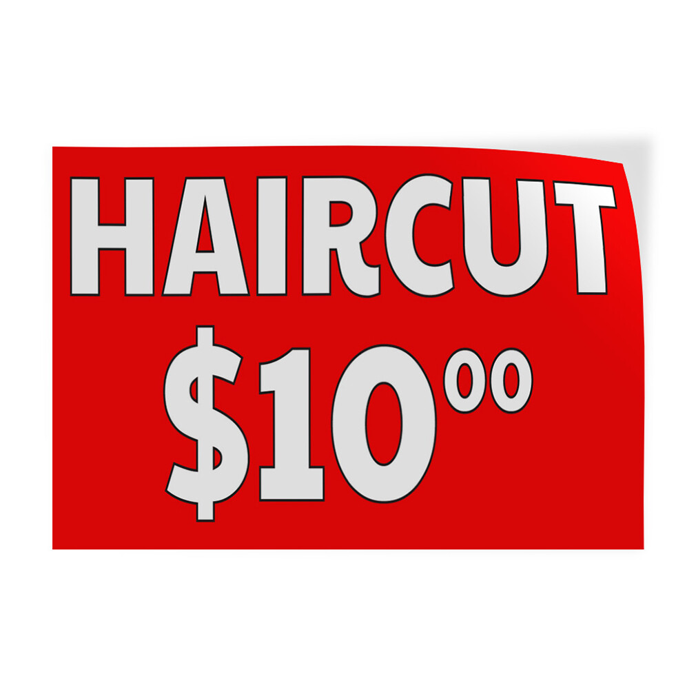 Decal Stickers Haircut $10 Outdoor Advertising Printing Vinyl Store Sign Label