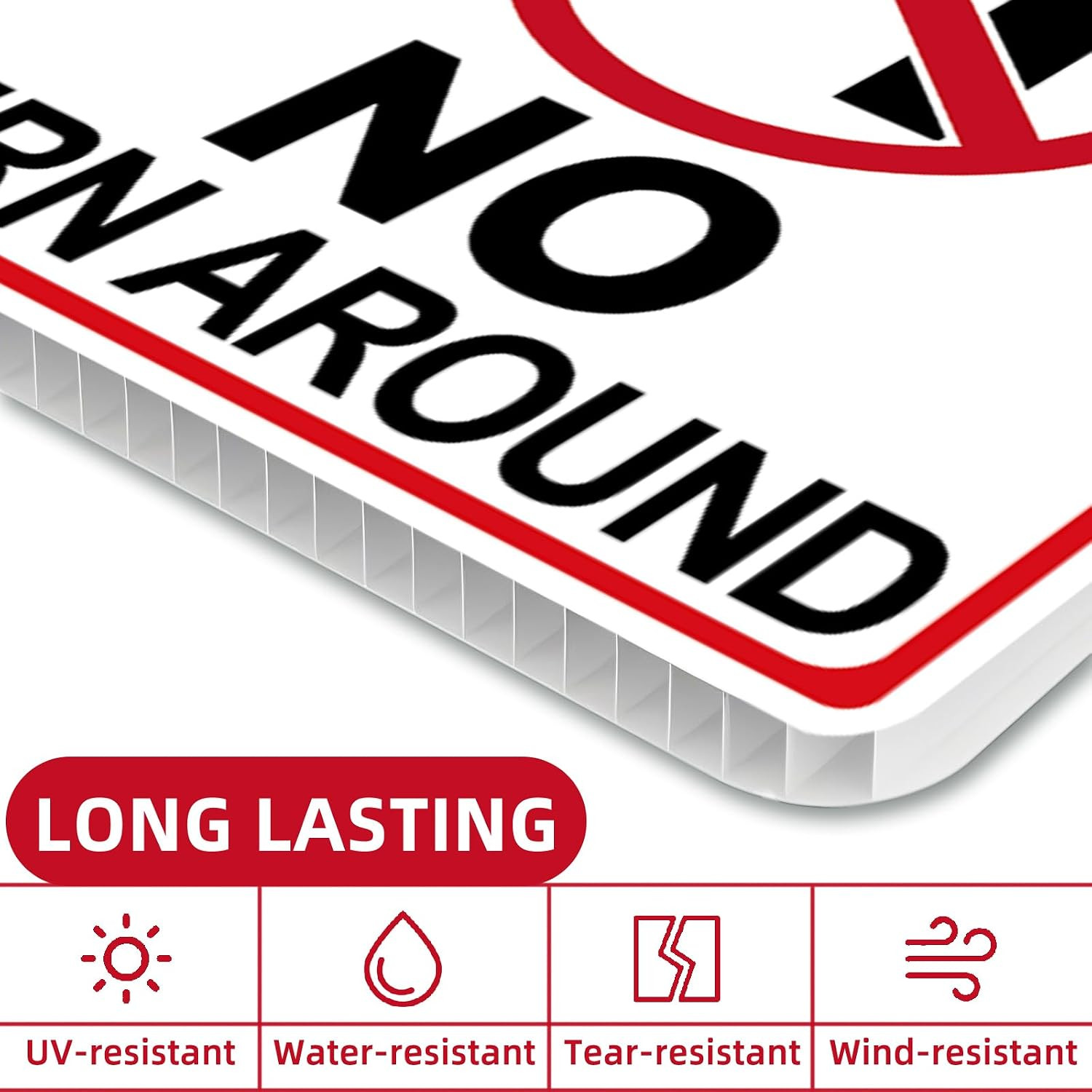 No Turn Around Driveway Sign, 2 Pack Private Driveway Signs 14″x10″ Double-Sided