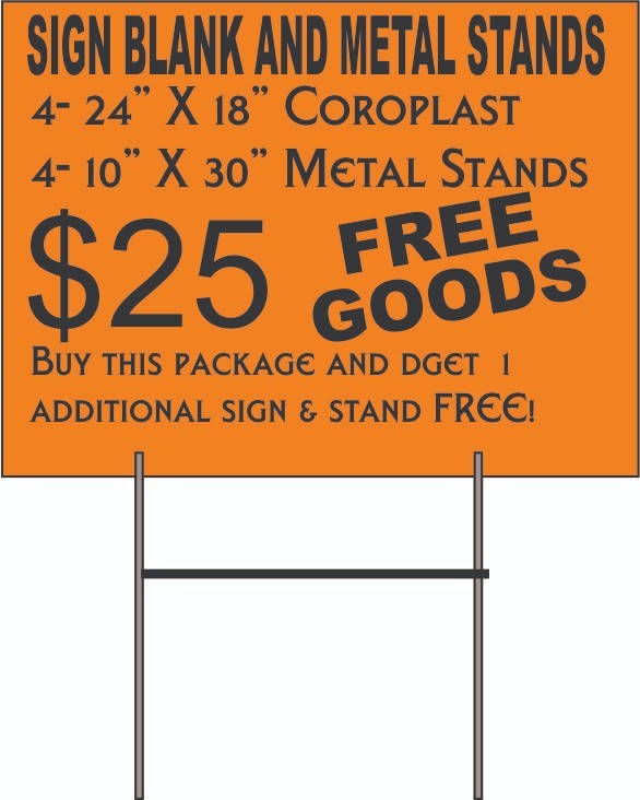 Blank Yellow Coroplast 3 Pieces 24″X18″