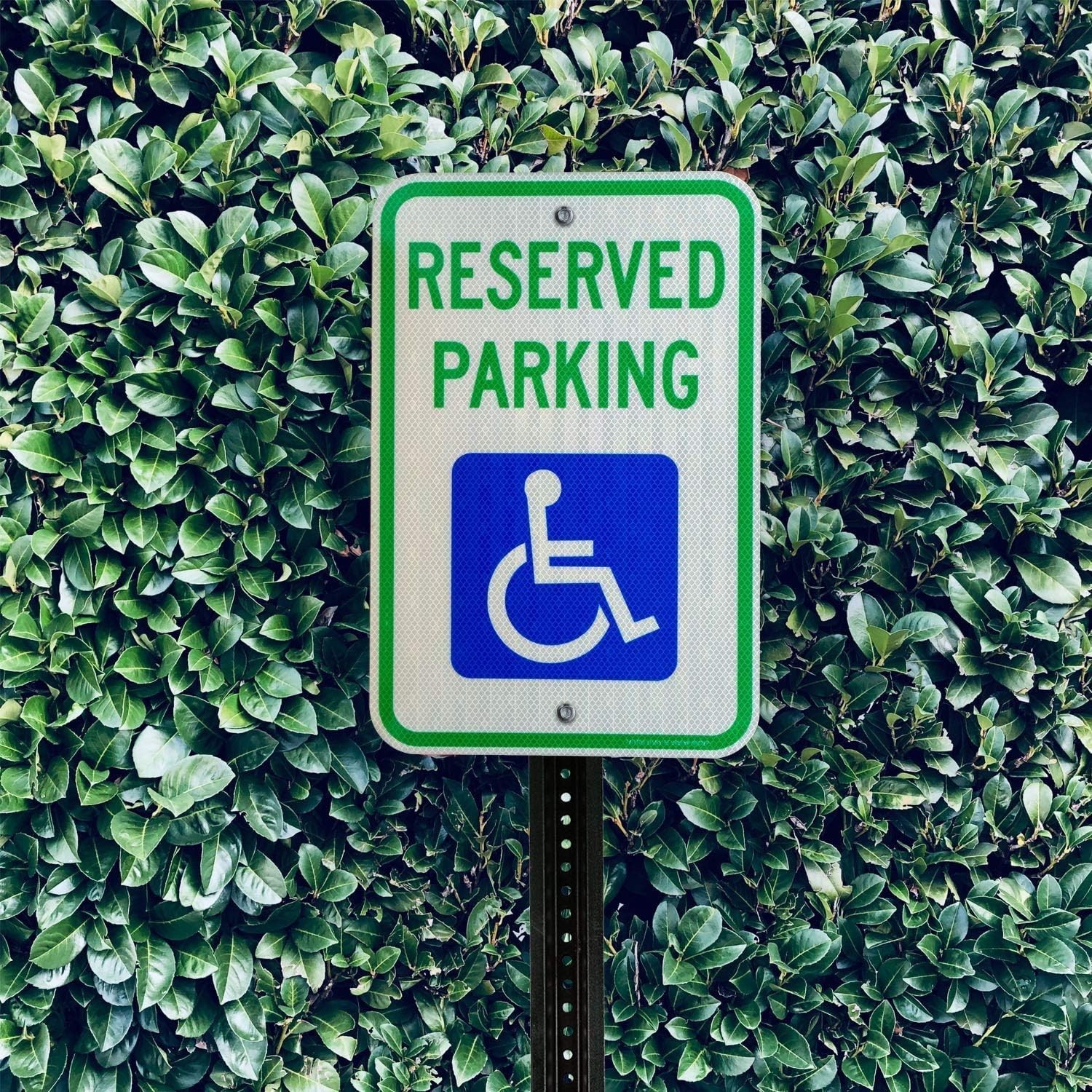 Weather Resistant 2 Pack Reserved Handicap Parking Signs – 18×12 Waterproof