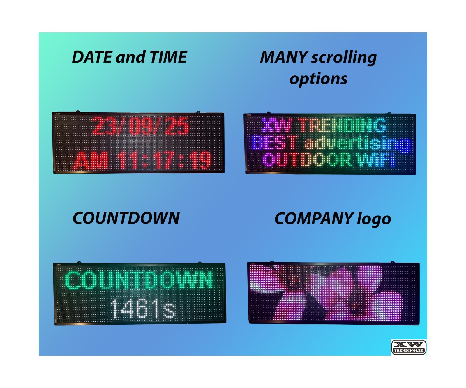 LED sign, scrolling sign 40″ x 14″, WiFi perfect tool for advertising, color …