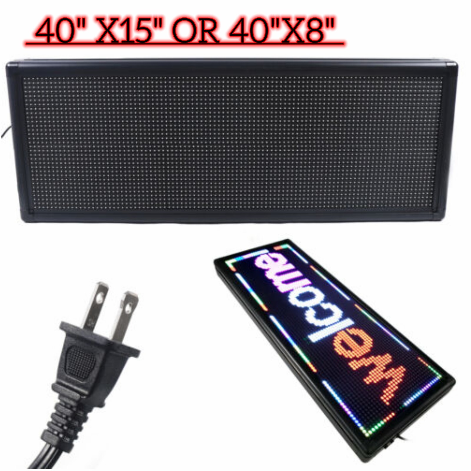 LED Sign 40X15″ 3Color Programmable Scrolling Message Display Board Advertising