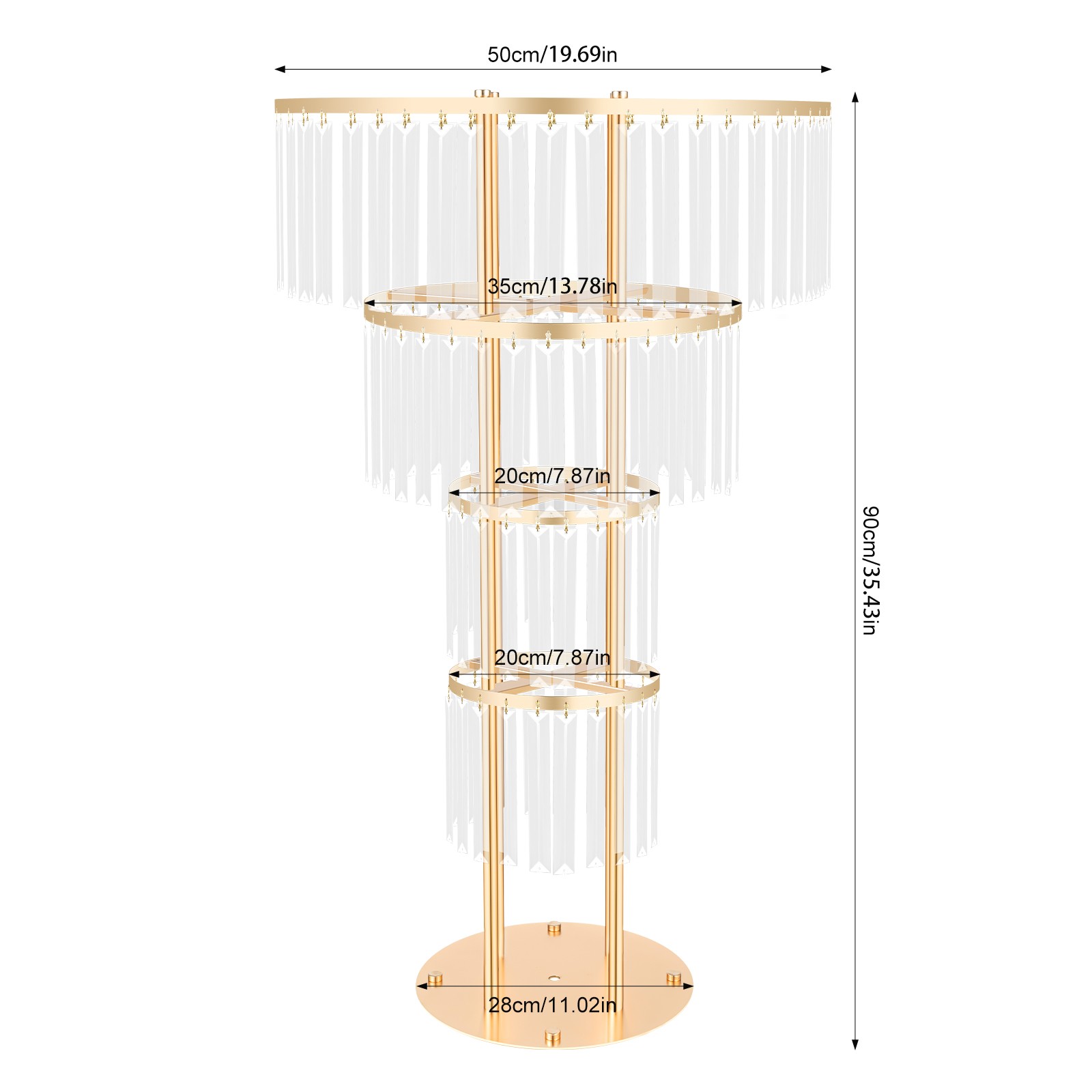 Wedding Gold Crystal Flower Stand, Round Pedestal Stand, Crystal Flower Stand