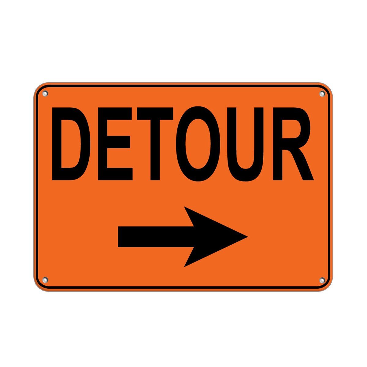 Right Arrow Detour 2 Traffic Sign Aluminum Metal Sign 10 in x 14 in