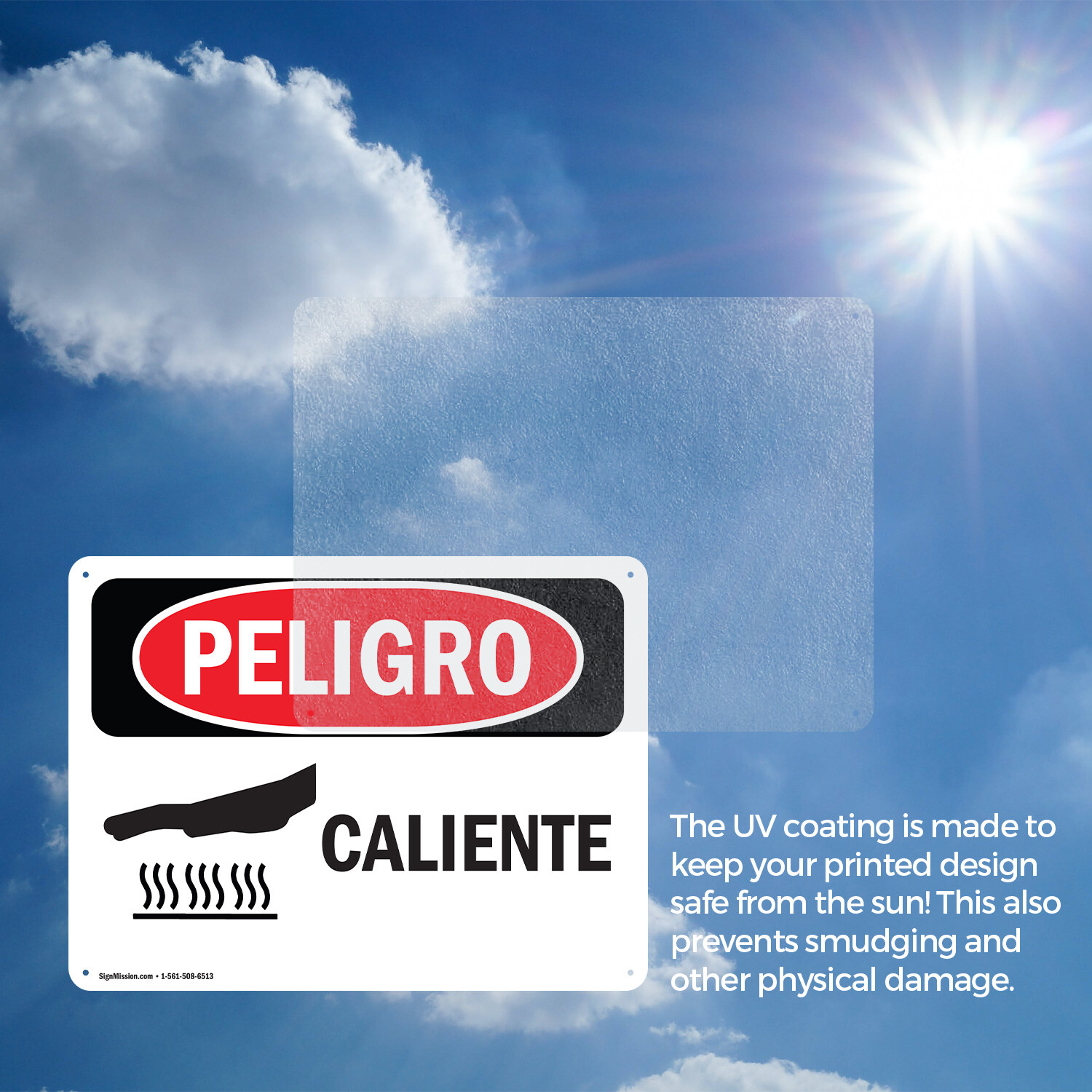(2 Pack) Hot Spanish OSHA Danger Sign Decal Metal Plastic