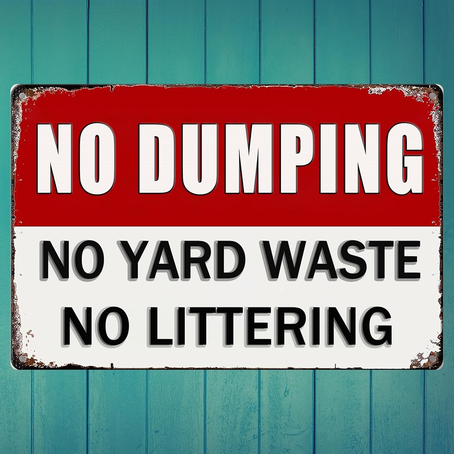 No Dumping Signs Private Property No Dumping No Yard Waste No Littering Tin S…