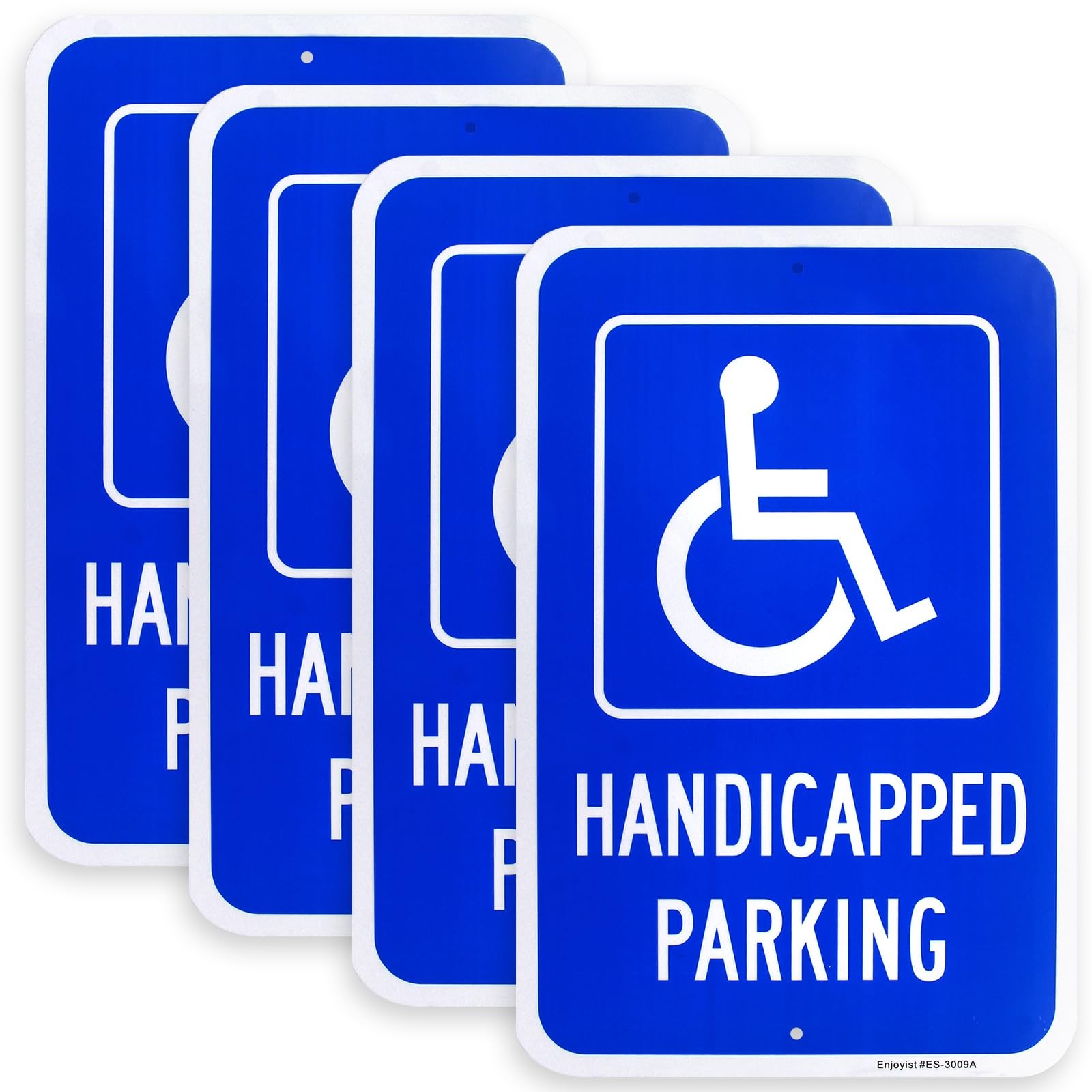 Large Handicap Parking Sign 4 PCS 18×12 Inch .040 Rust Free Aluminum Reflective