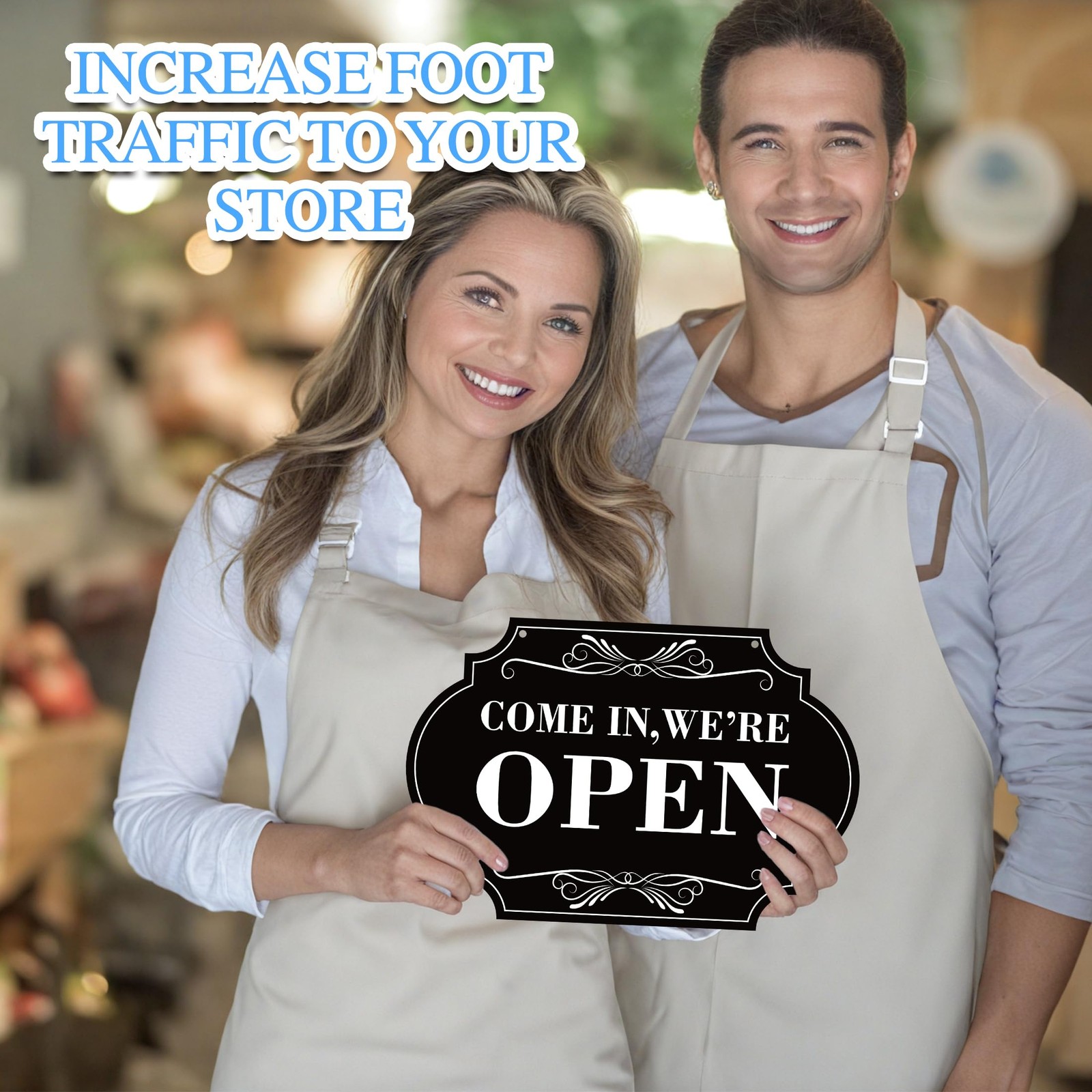 Open Closed Signs for Business, 11×8 Waterproof Double Sided Come In or Closed H