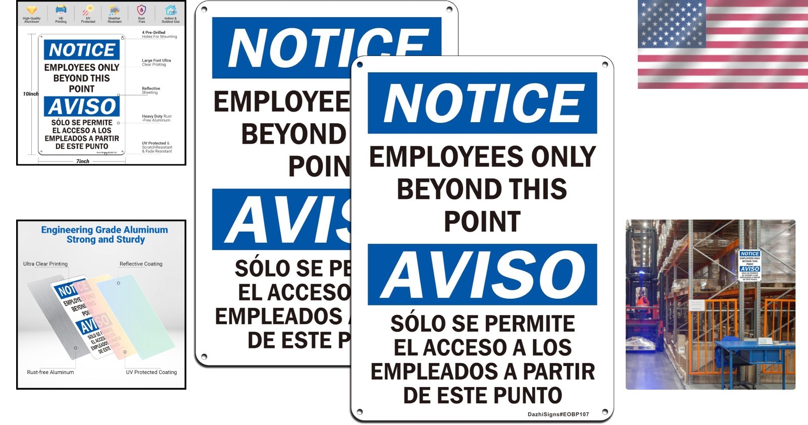 10”x7” Rust-Free Reflective ‘No Customers Allowed’ Sign – 2 Pack, Easy Install