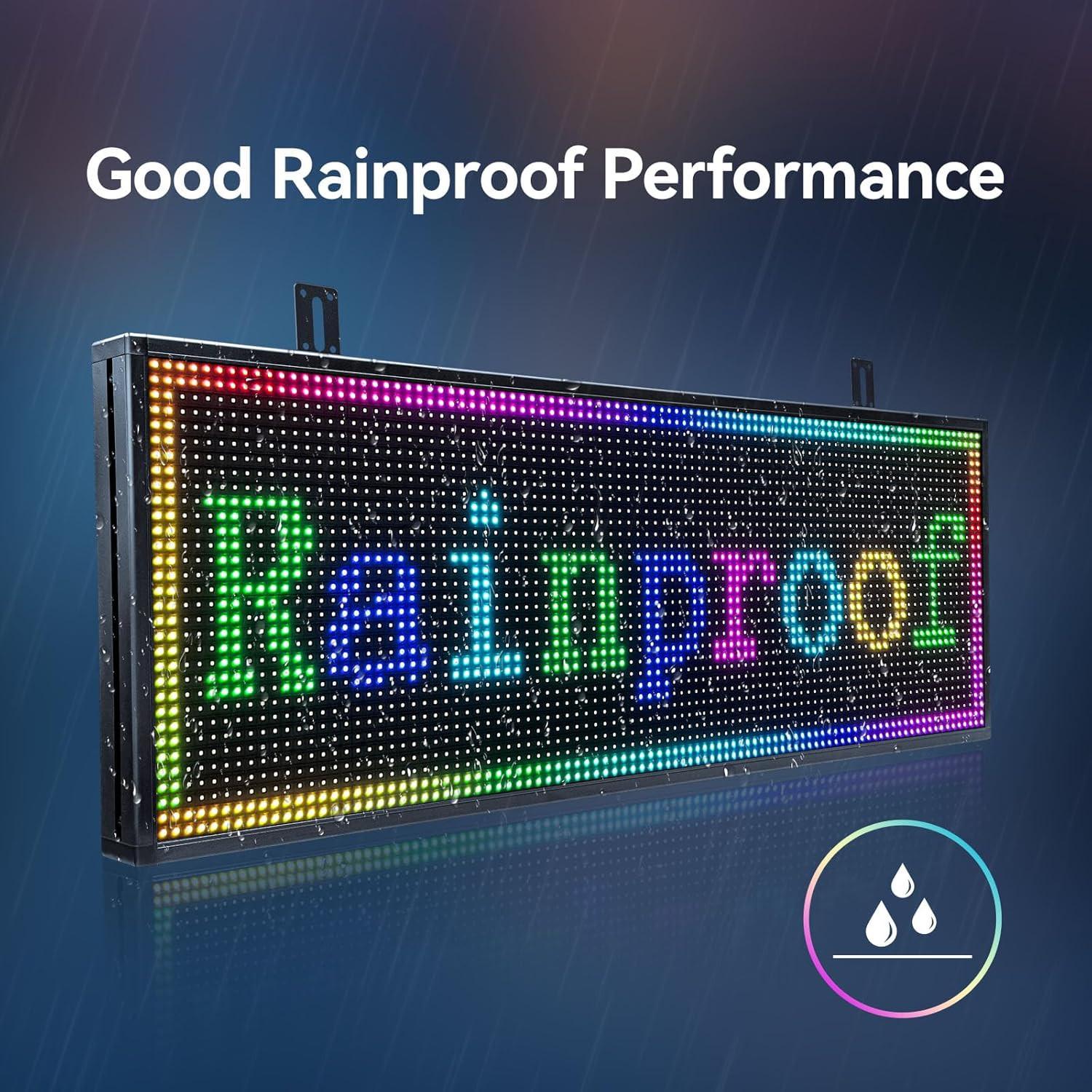 P10 Full Color Wifi LED Sign 39×14″ Outdoor Waterproof Message Board