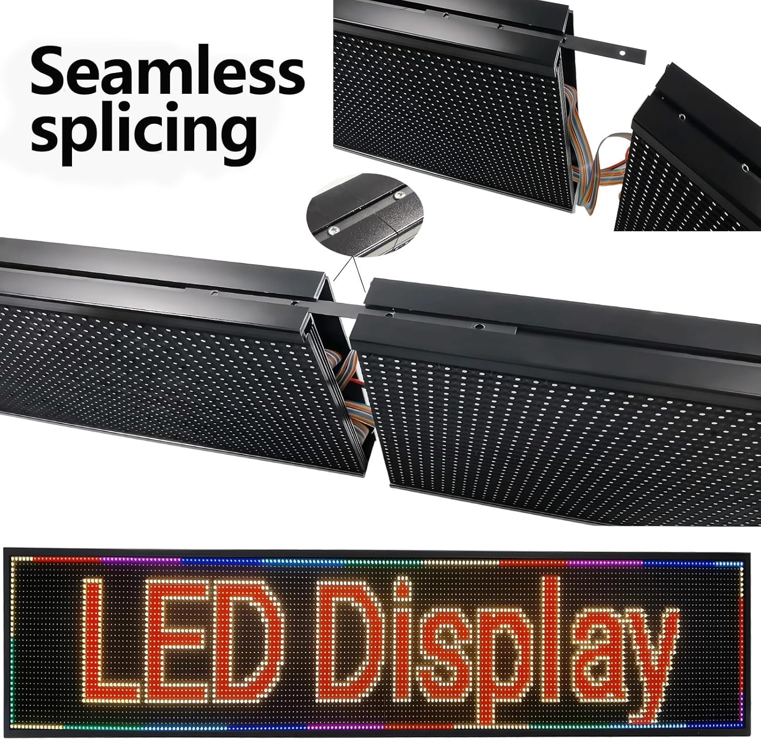 P10 Programmable LED Sign 77″ x 44″ WiFi Control RGB Color Signage