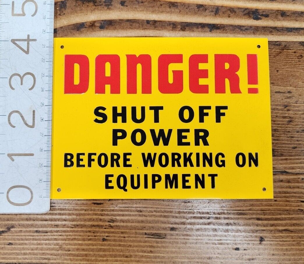 OSHA Danger Sign – Steel “Power Shutoff Before Working” Heavy Duty Sign Label ☆