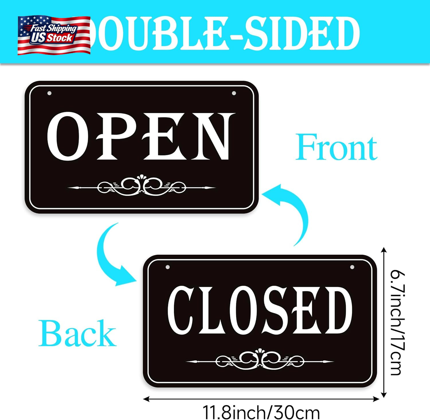 Open Closed Signs for Business, 12X6.7 Waterproof Double Sided Come in or Closed