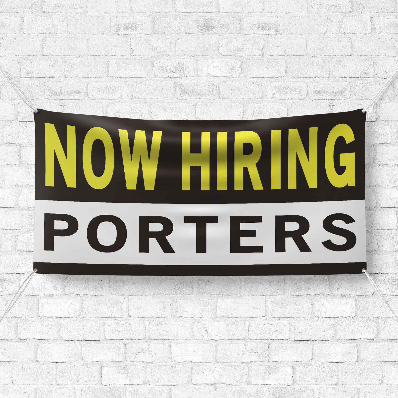 Now Hiring Porters 13 oz Heavy Duty Vinyl Banner Jobs Available Help Wanted Sign