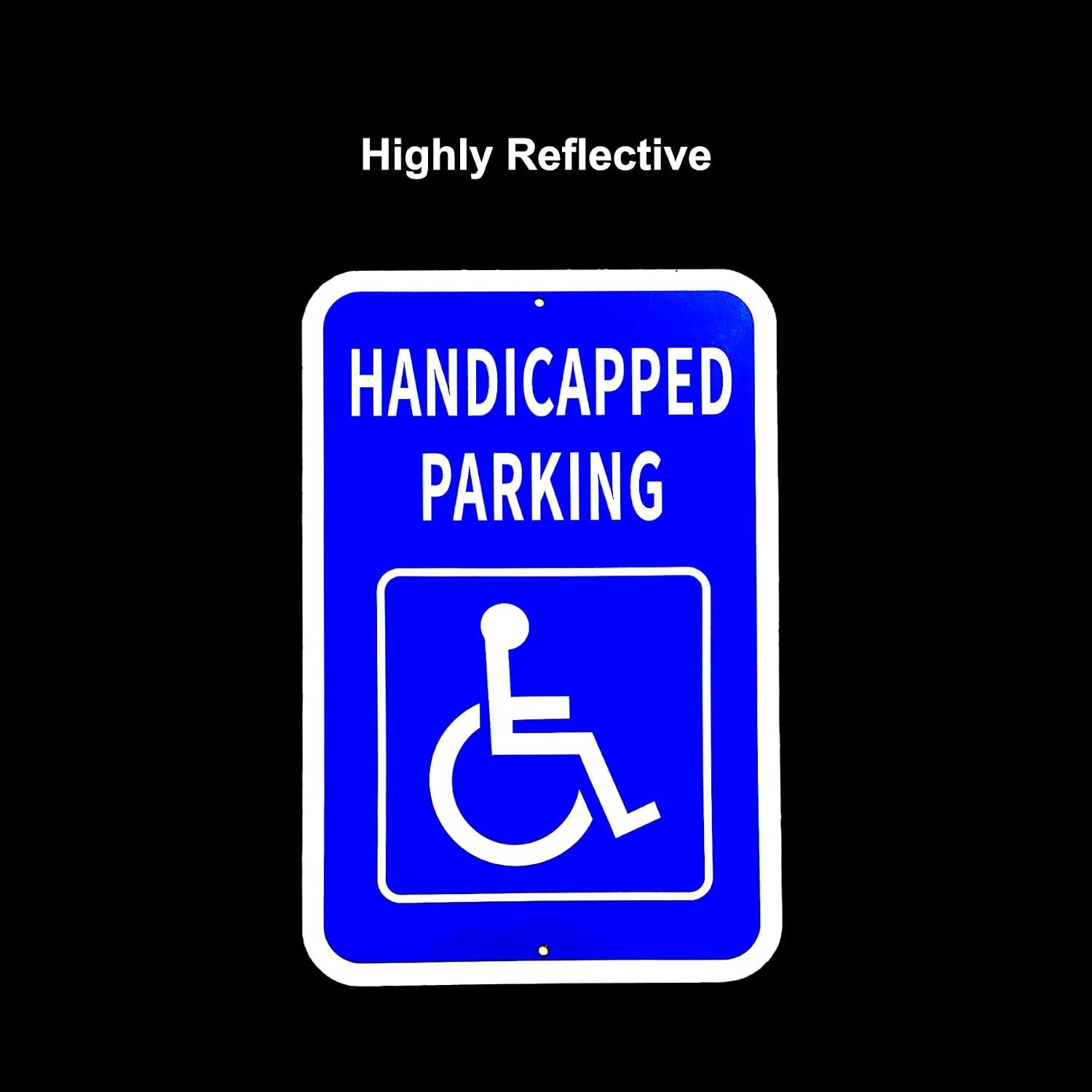 Handicap Parking Sign 12×18 Inch Aluminum ADA Reserved Parking Weatherproof UV
