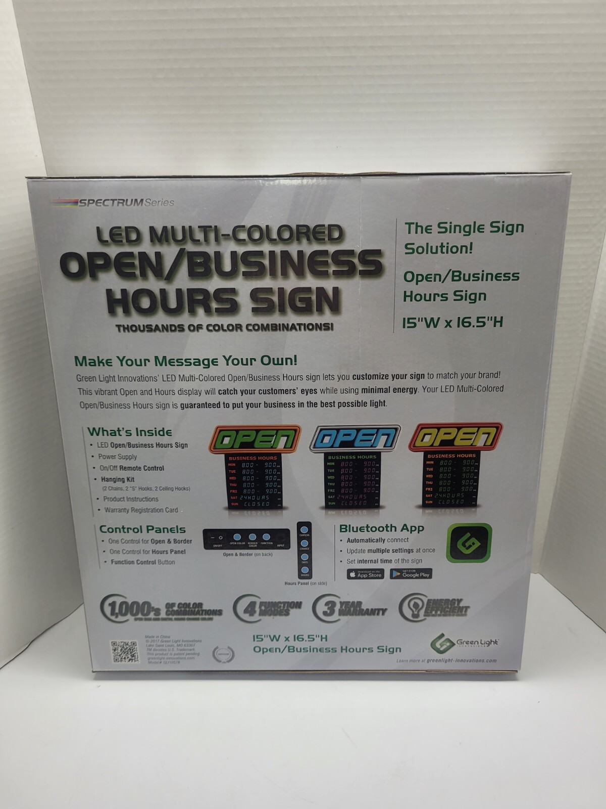 GLI Led Open Sign with Business Hours, Stand Out with 1000’s Color Combos