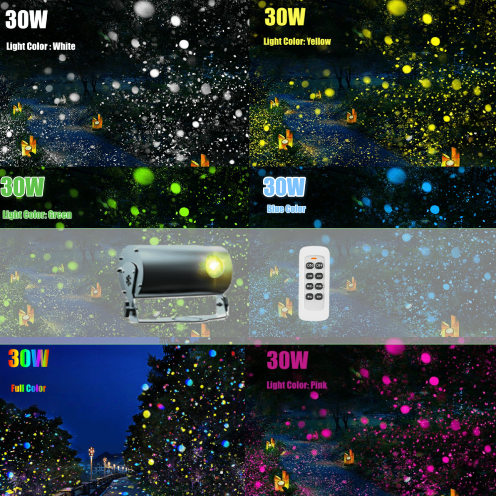 30W Outdoor Dynamic Firefly LED Starry Sky Projection Light For Home Garden Deco