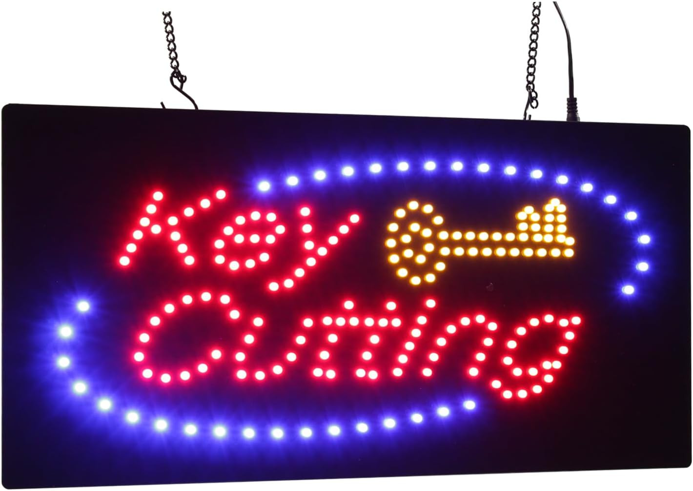 Bright LED Key Cutting Sign – 19″x10″ Neon Display for Grand Openings