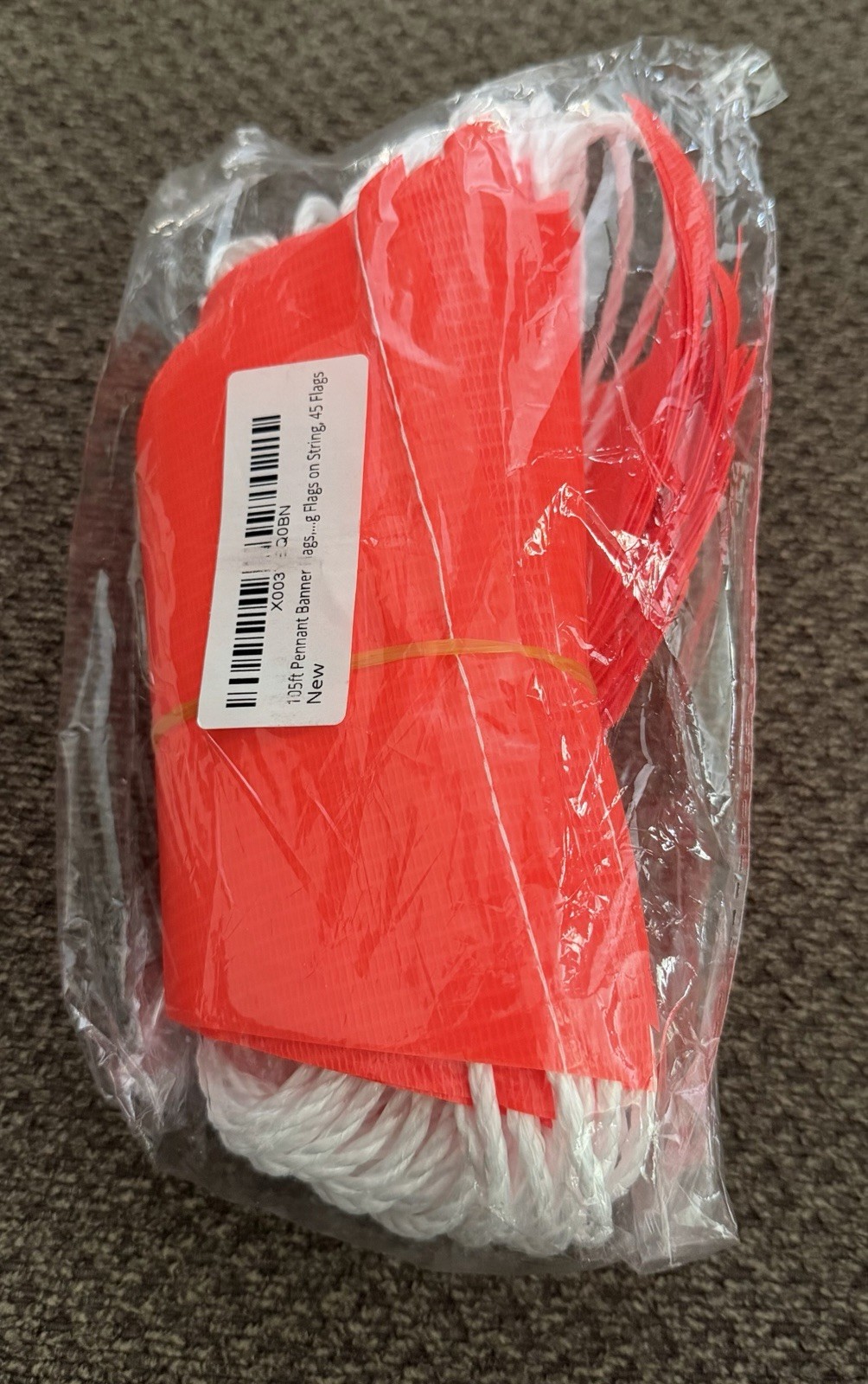 105Ft Pennant Banner Flags, 7X10 Orange 45 Pcs High Visibility Safety Flagging