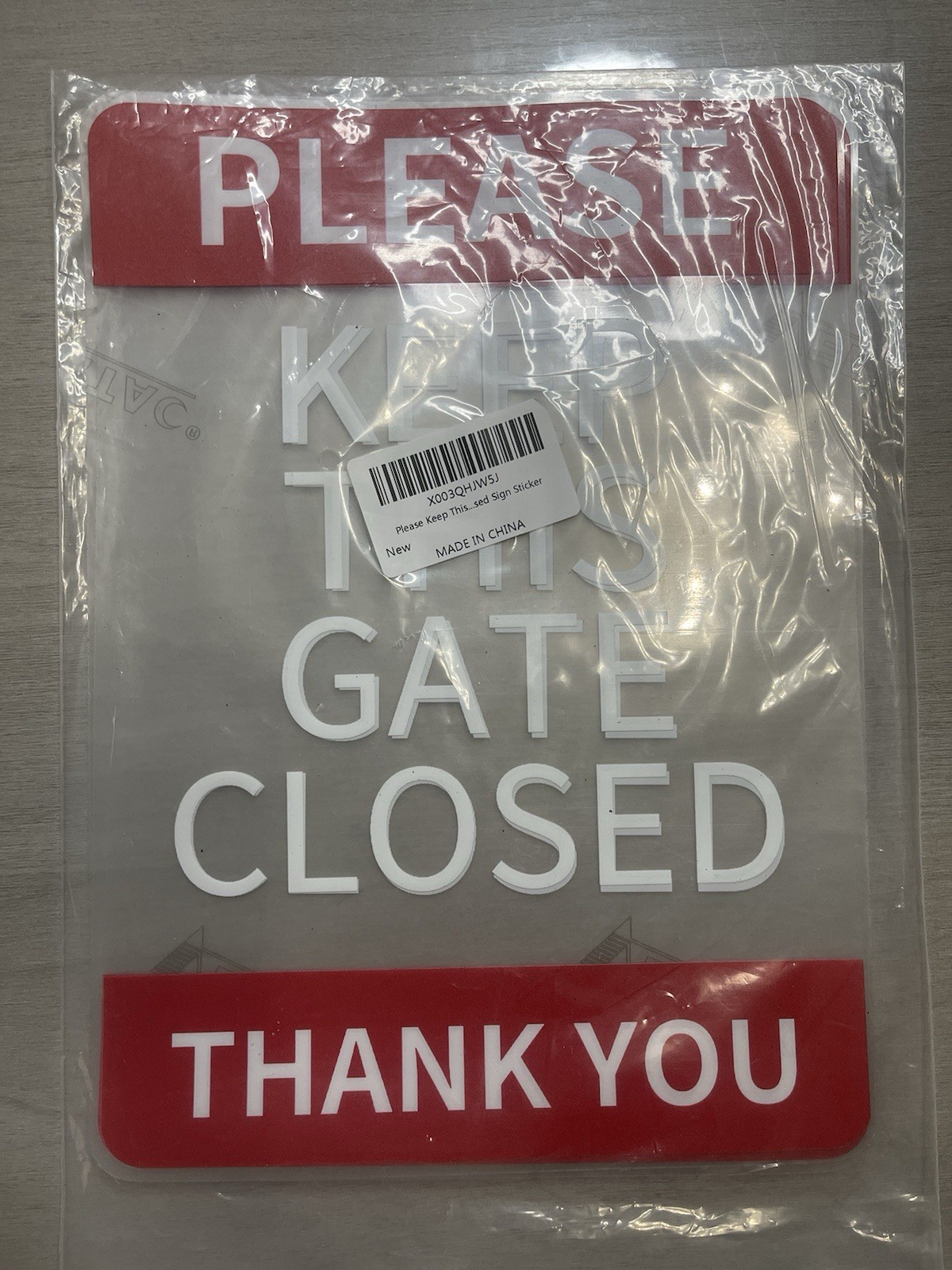 Please Keep This Gate Closed Sticker X 2 Pack (10×7 Inches)