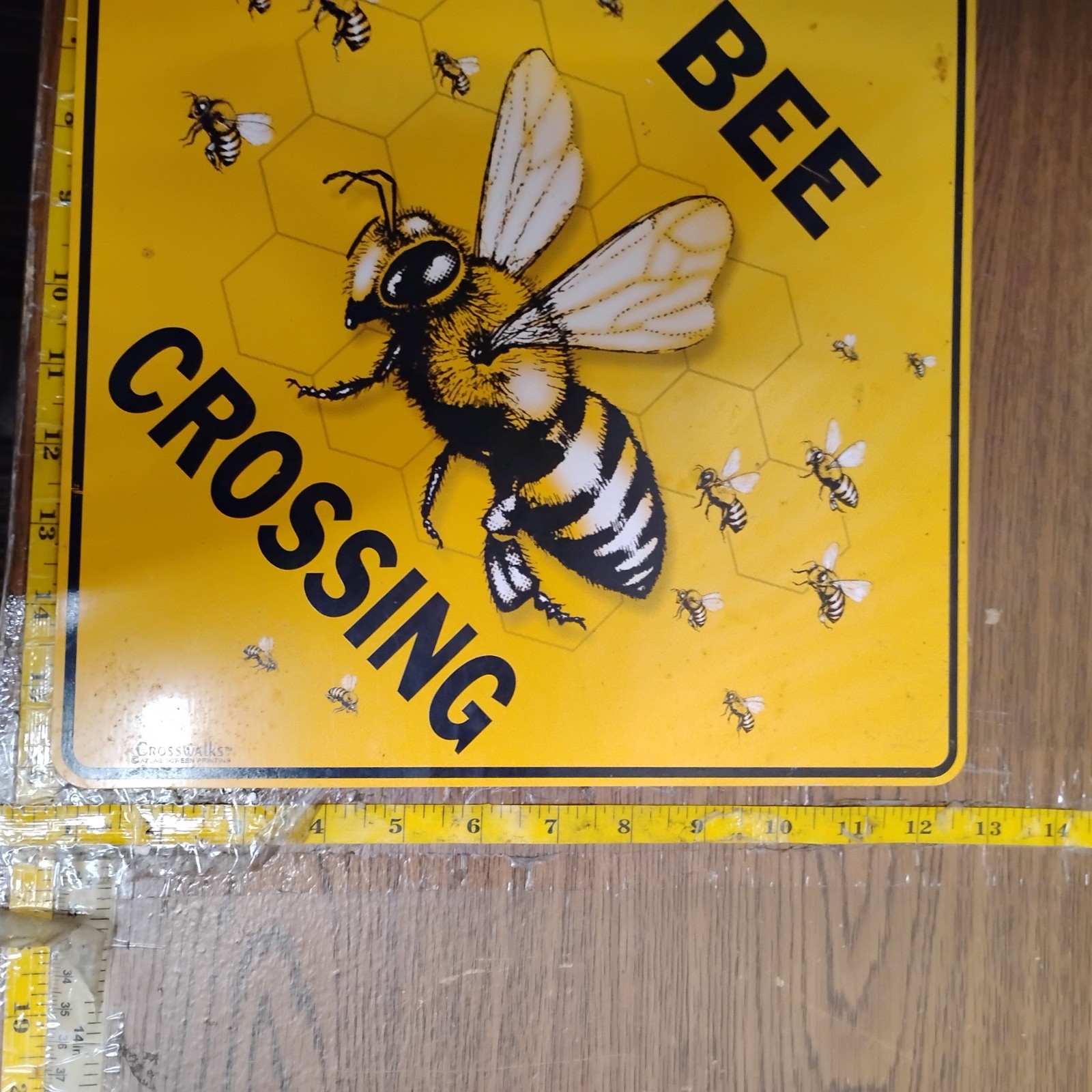 Queen Bee Vintage Crossing METAL Sign Xing Rustic hive bumble keeper honey