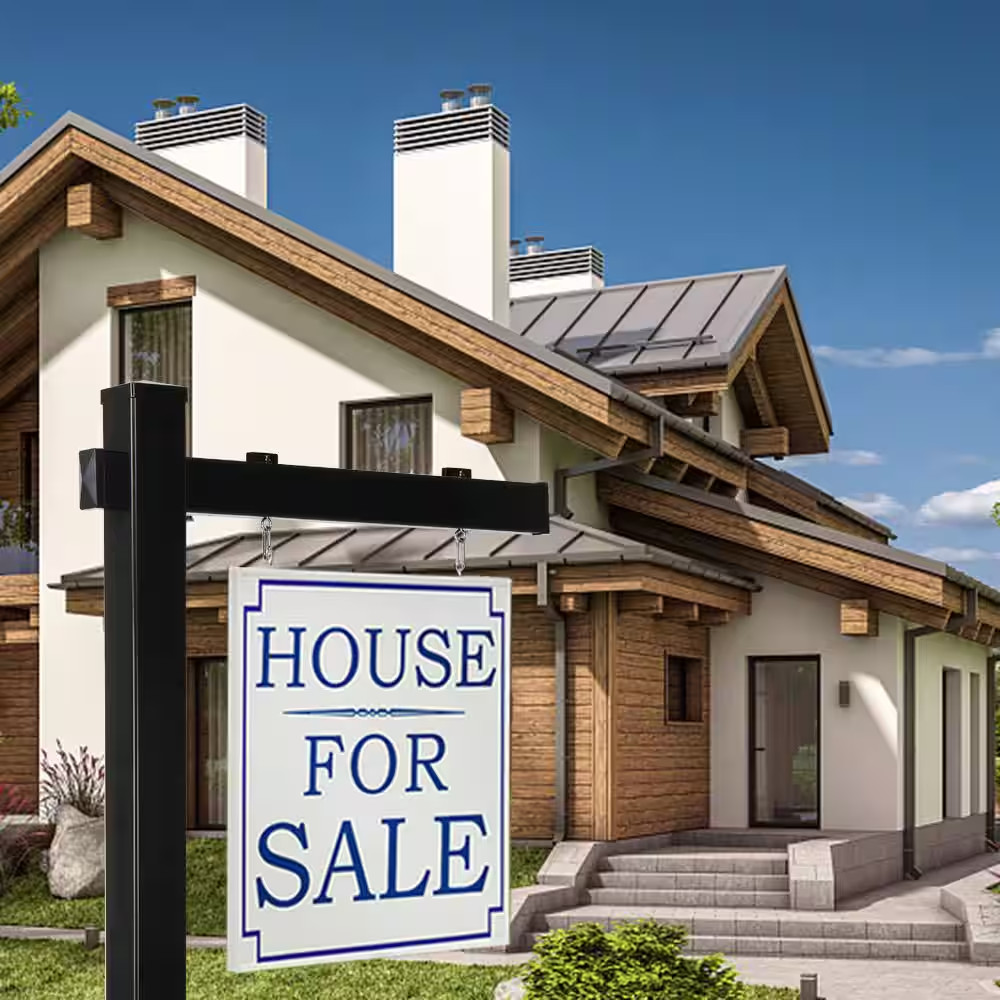 6′ Vinyl PVC Real Estate Sign Post, Commercial Realtor Home for Sale Ads, Busine