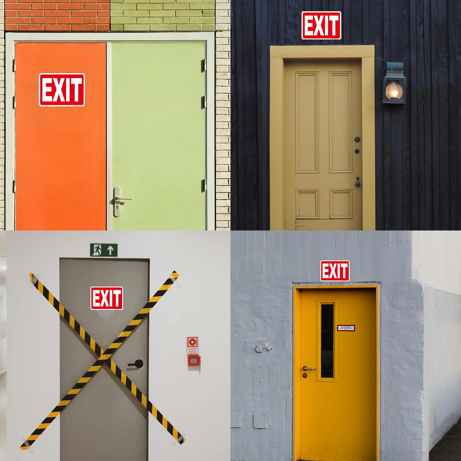Diesott Exit Sign 4 Pack 10X7 Inches Aluminum Exit Signs Reflective Uv