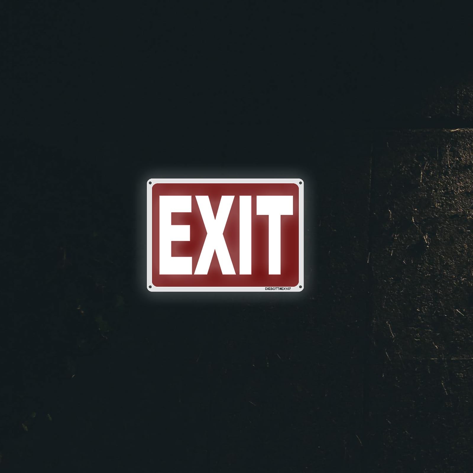 Diesott Exit Sign 4 Pack 10X7 Inches Aluminum Exit Signs Reflective Uv