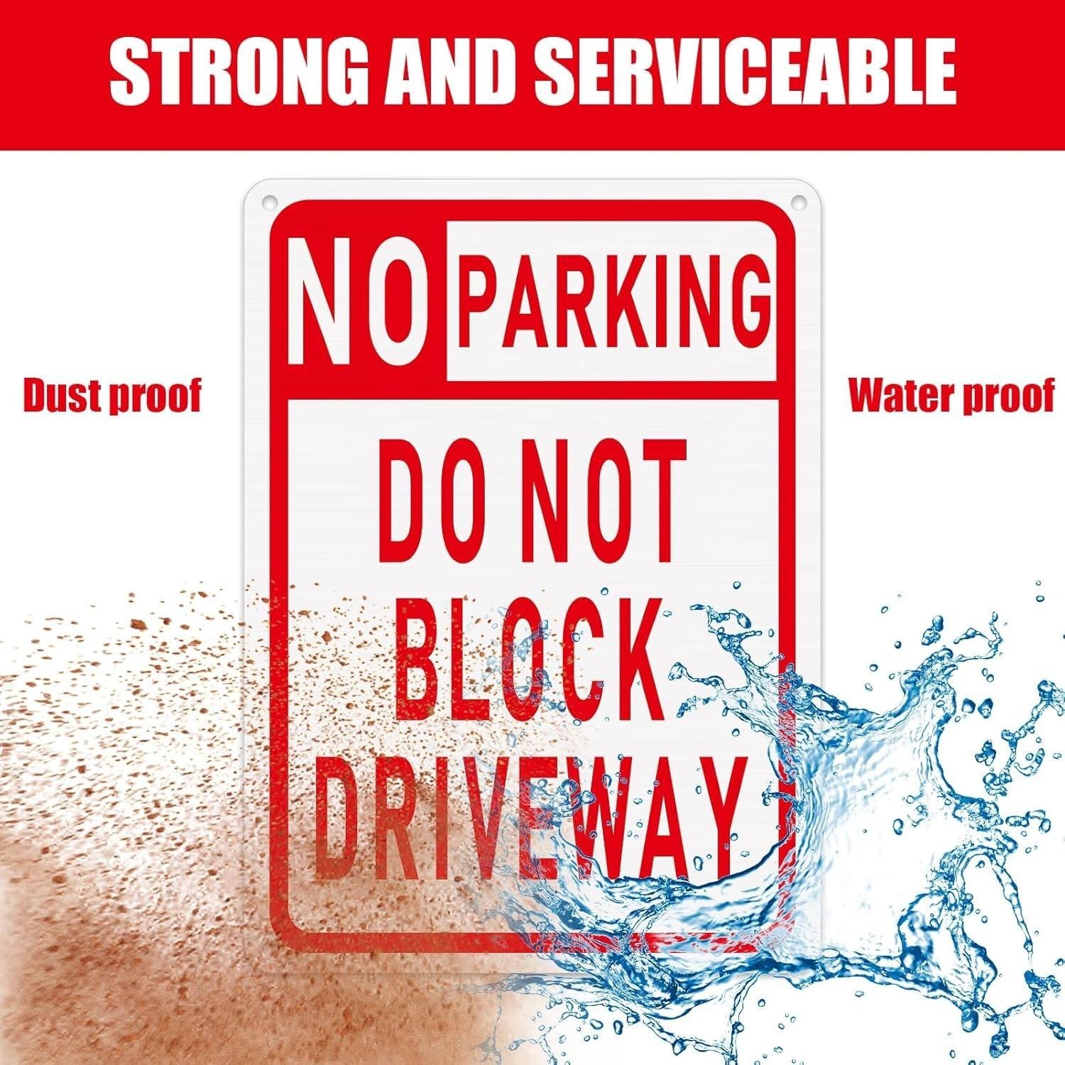 No Parking Sign Do Not Block Driveway 10 X 14 Inches Aluminum Metal Parking 3pcs