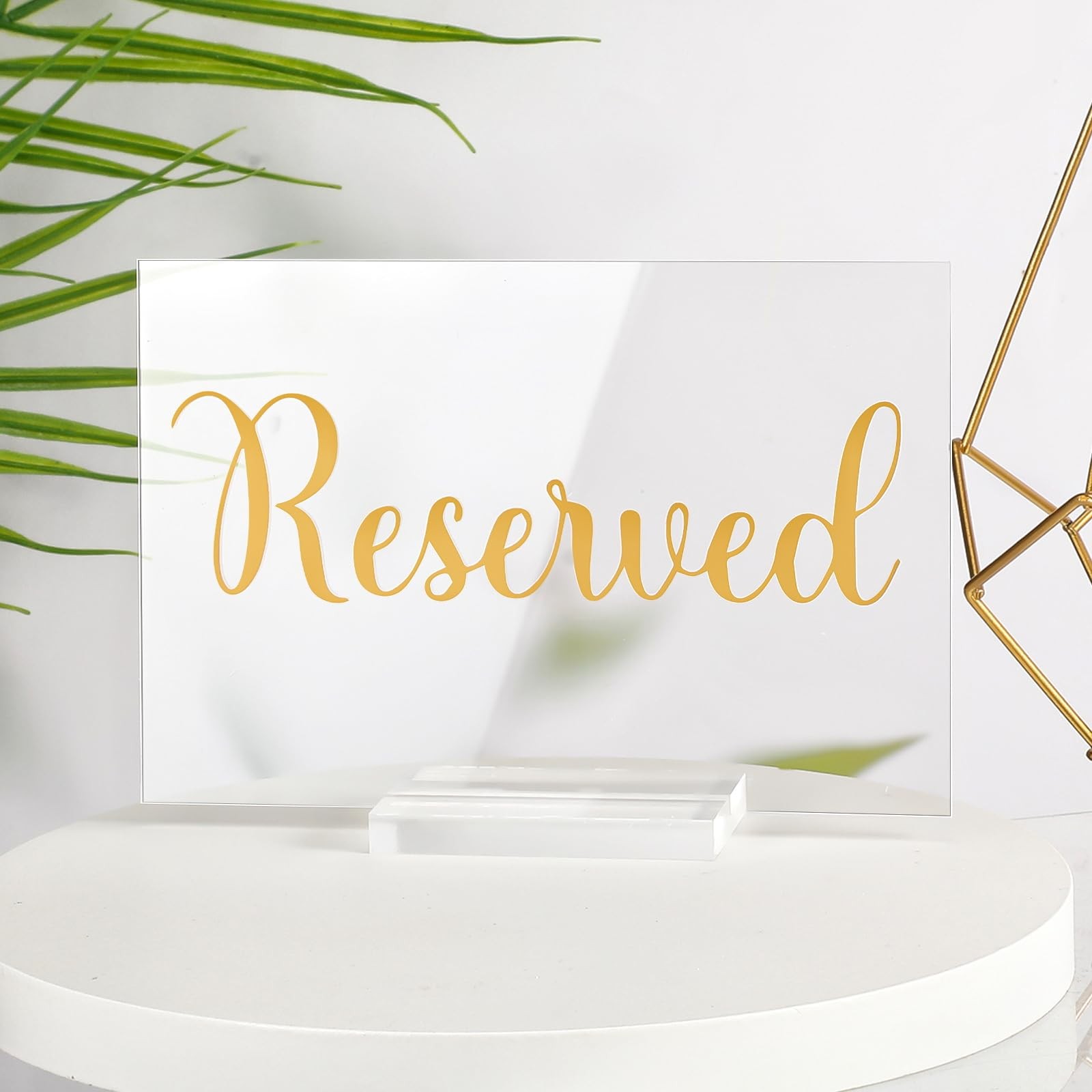 10 Set Acrylic Reserved Table Signs Clear Wedding Cards Holder Reception Set