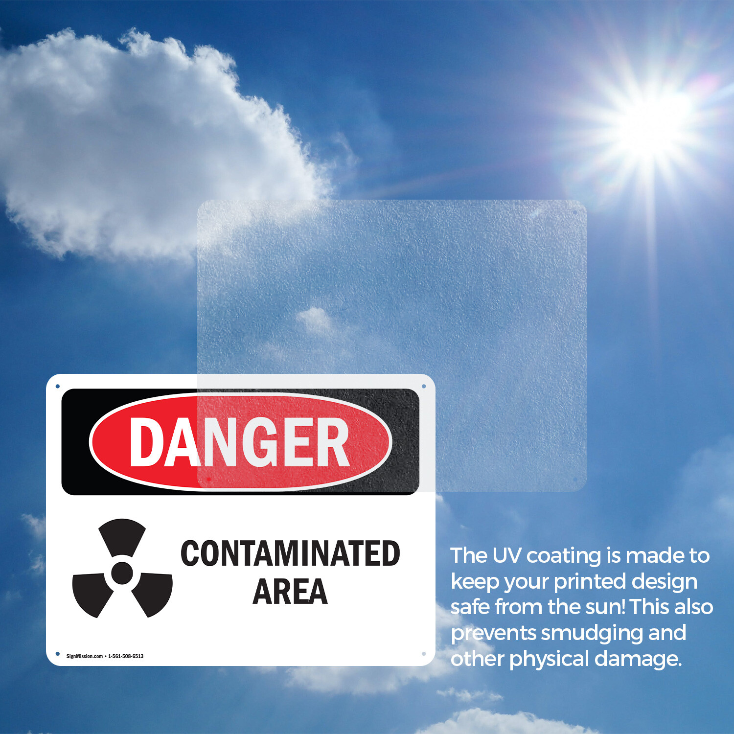 (2 Pack) Contaminated Area OSHA Danger Sign Decal Metal Plastic