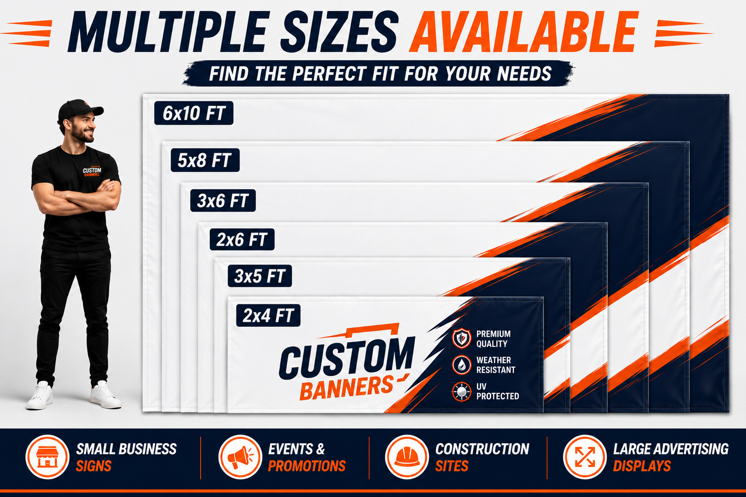Custom Vinyl Banner Personalized Outdoor Sign Waterproof UV Resistant 13oz
