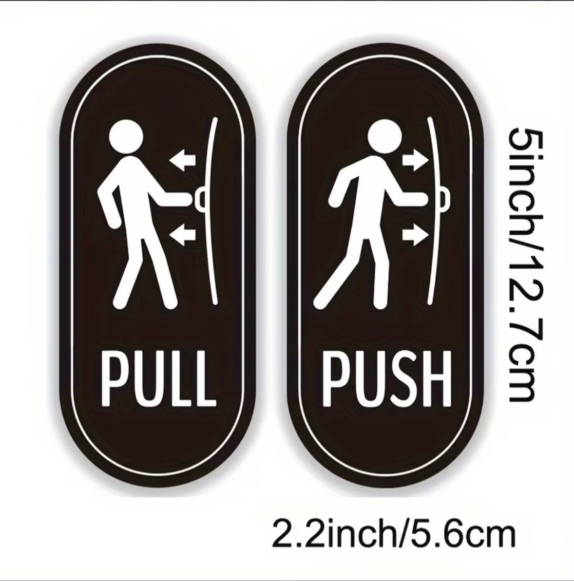 2 Pack (1 Push & 1 Pull) – Vertical Door Sign Vinyl Stickers Office School Gym
