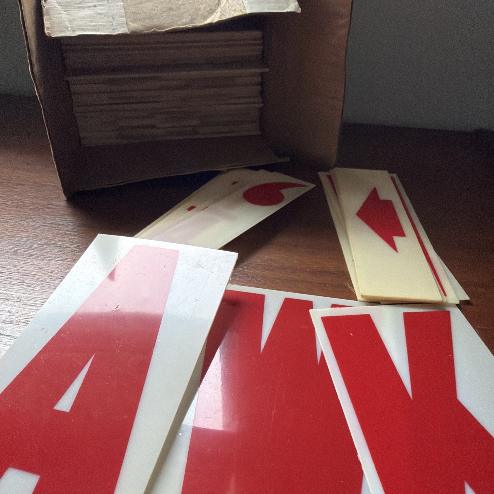 Vintage Red On White Plastic Marquee Letters Numbers Symbols 6 X 3