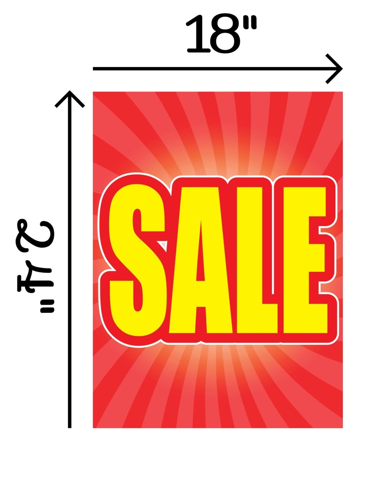 Sale | Retail Window Display Sign | 18″W x 24″H