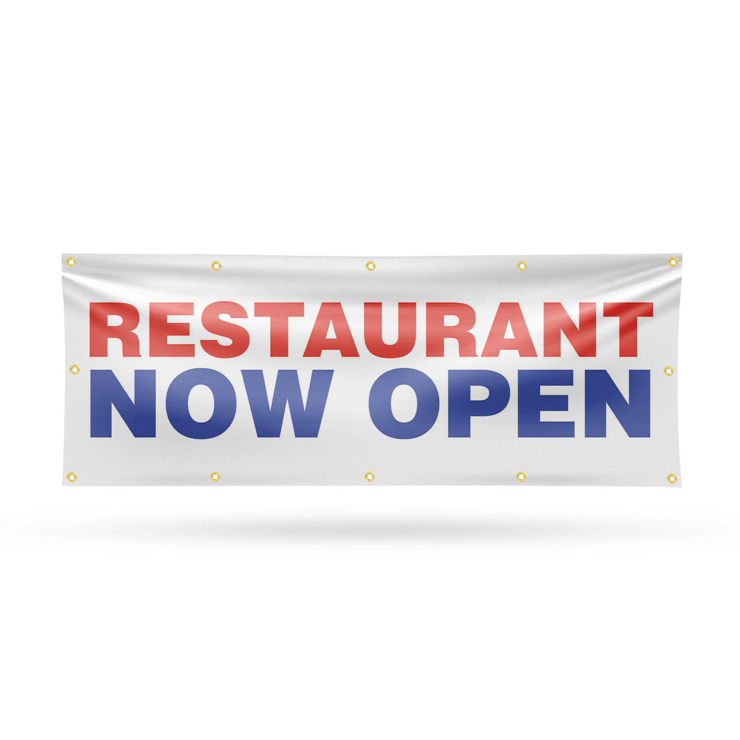 Restaurant Now Open Vinyl Banner Sign with Metal Grommets Heavy-Duty