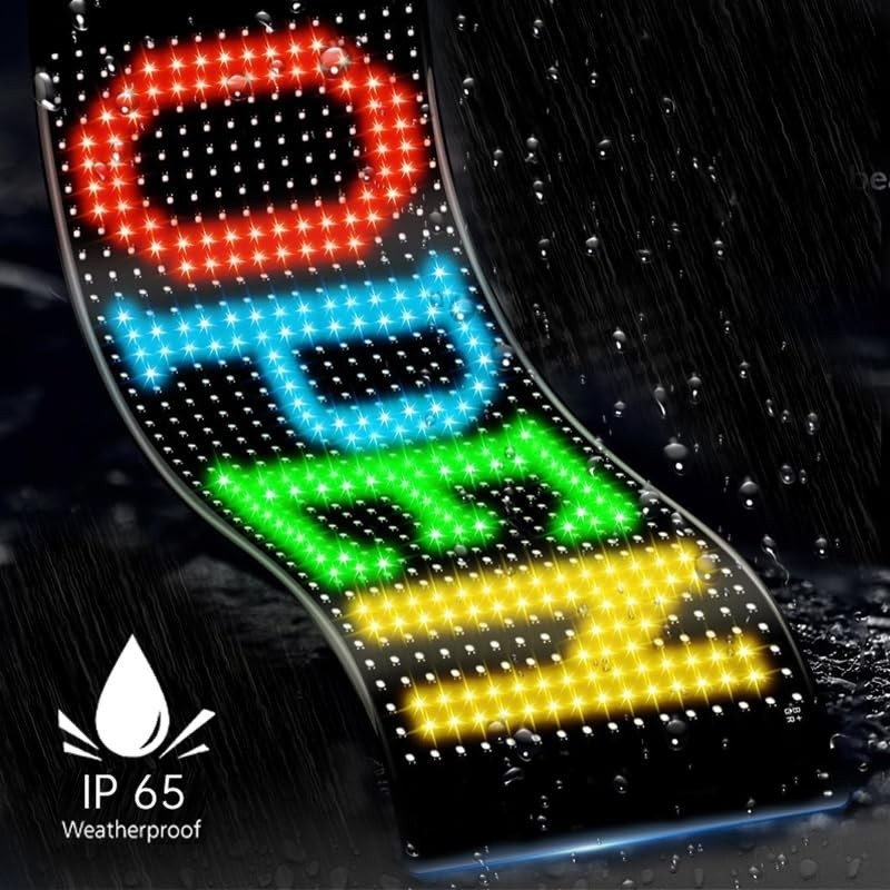 Customizable LED Car Sign – 7″x3″ Bluetooth Programmable Scrolling Display, USB