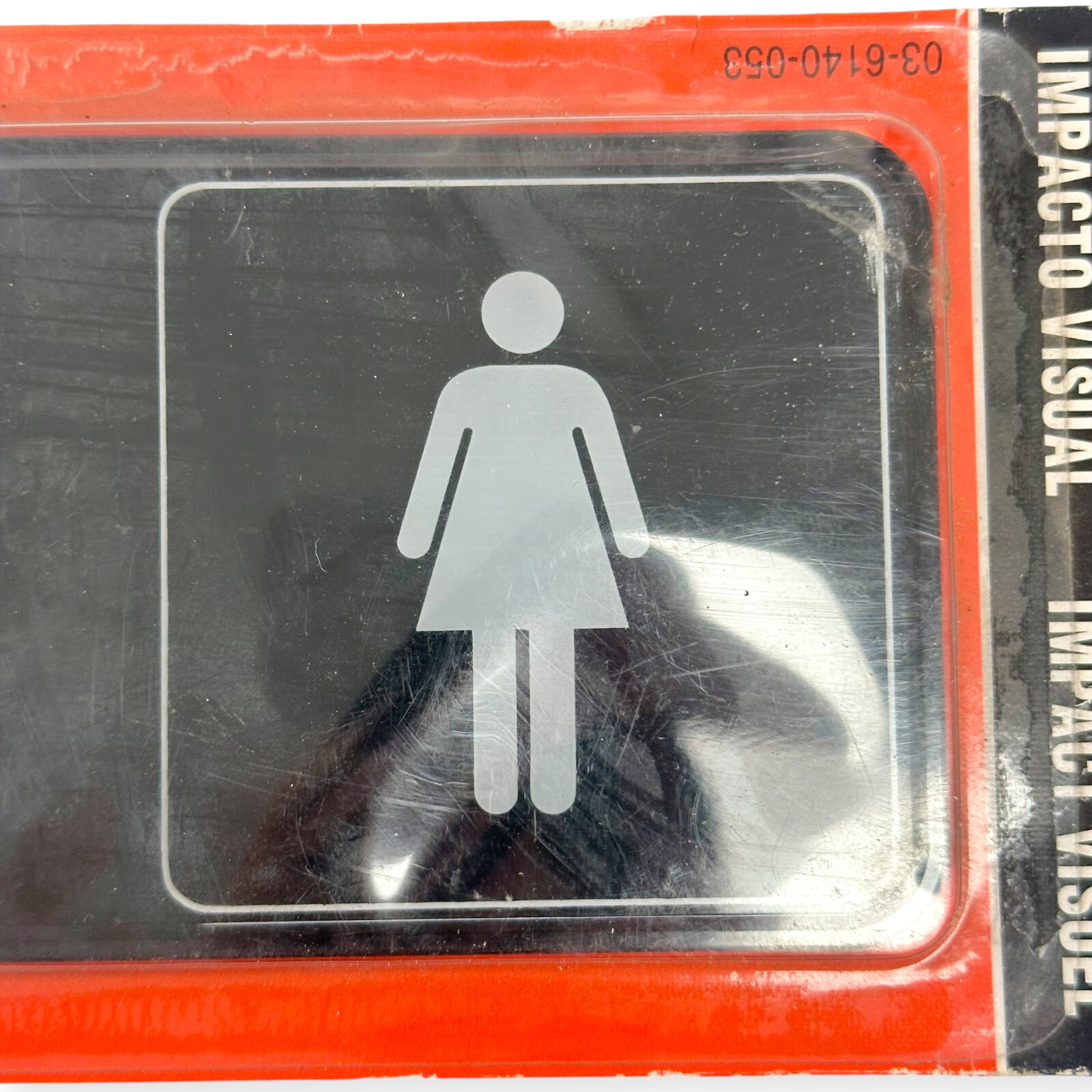 Women and Exit Signs 3 in x 9 in Visual Impact Self Stick Cole