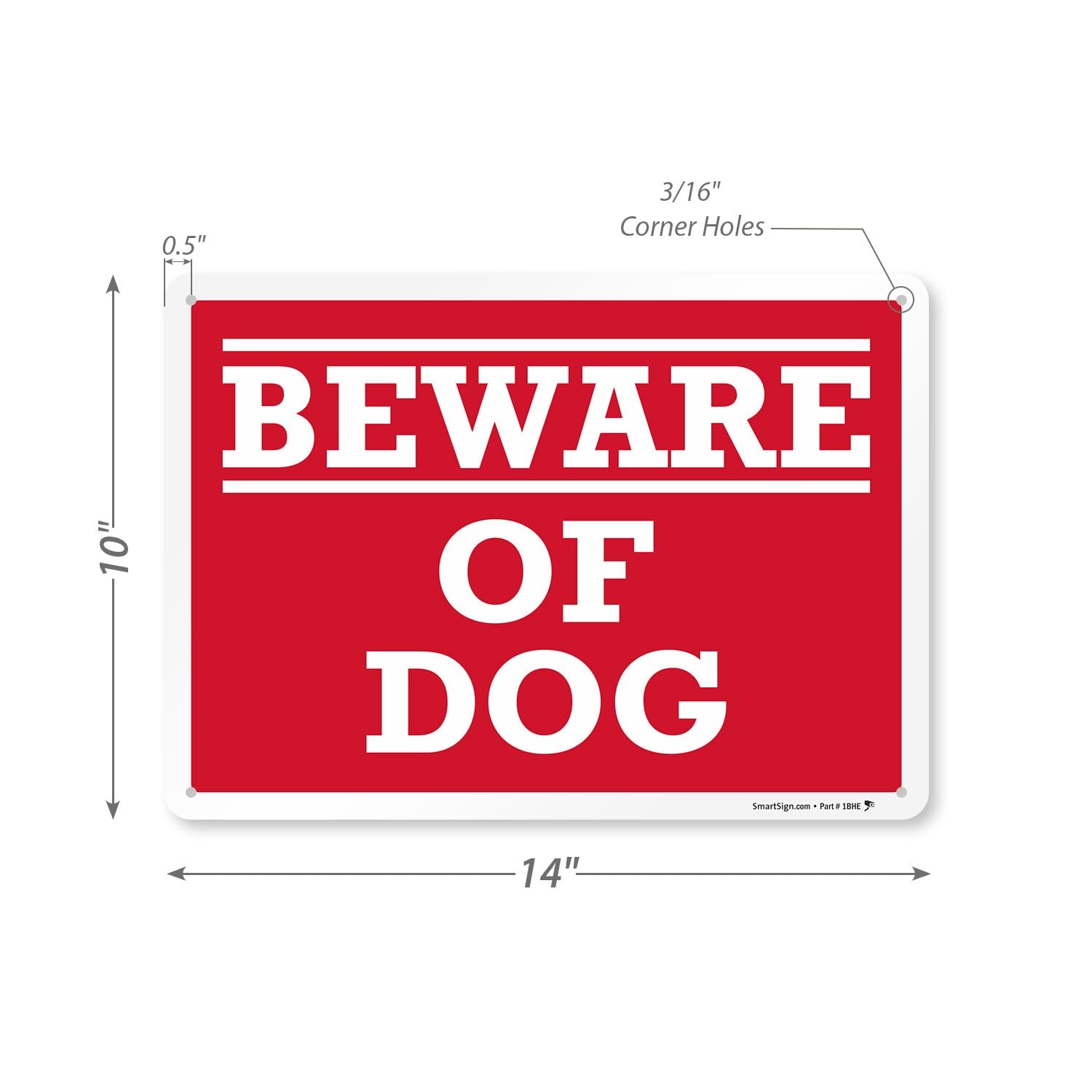 10×14″ Aluminum “Beware of Dog” Sign for Home Security Property Warning