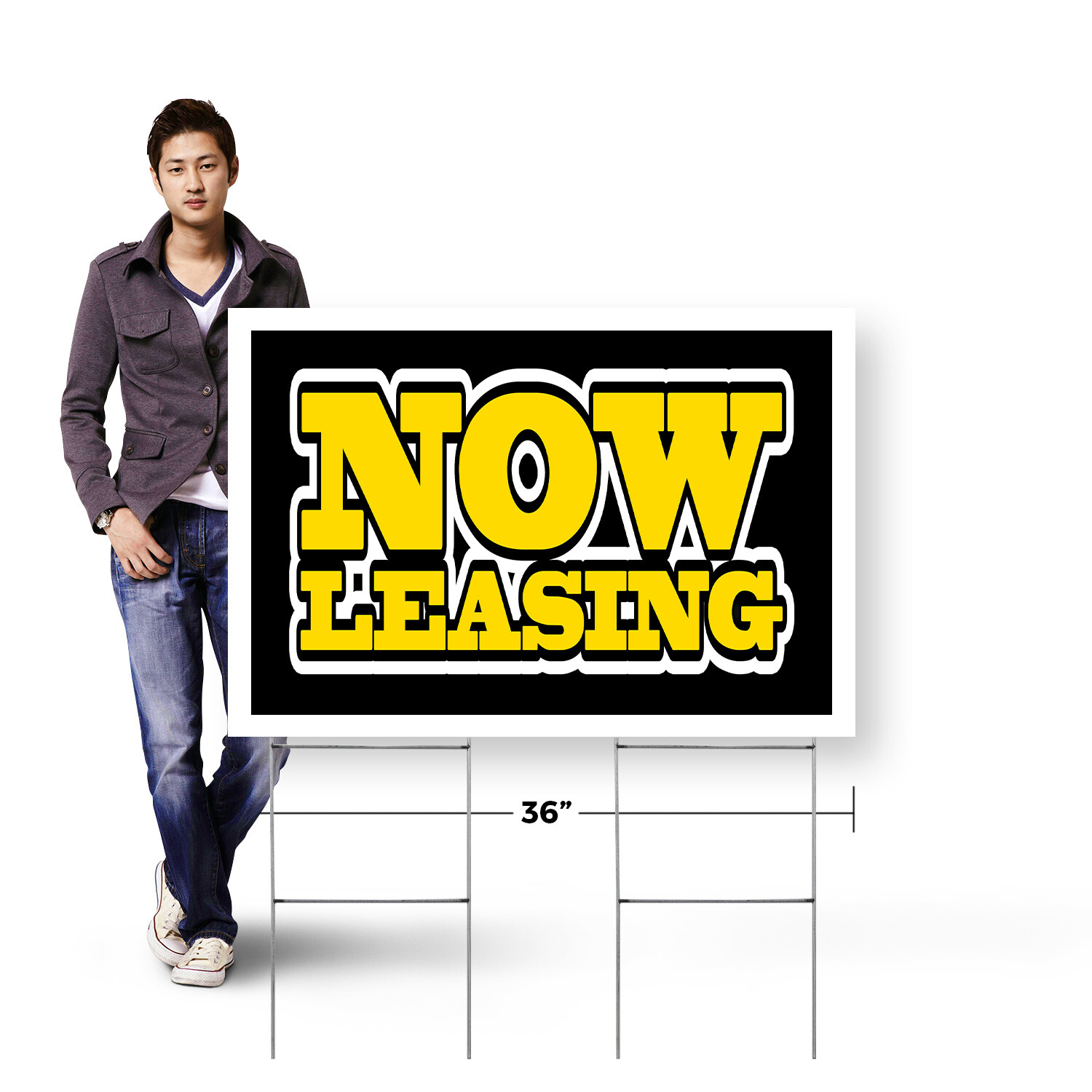 Now Leasing Yard Sign Property Rentals, Apartment Promotions, Clear Messaging