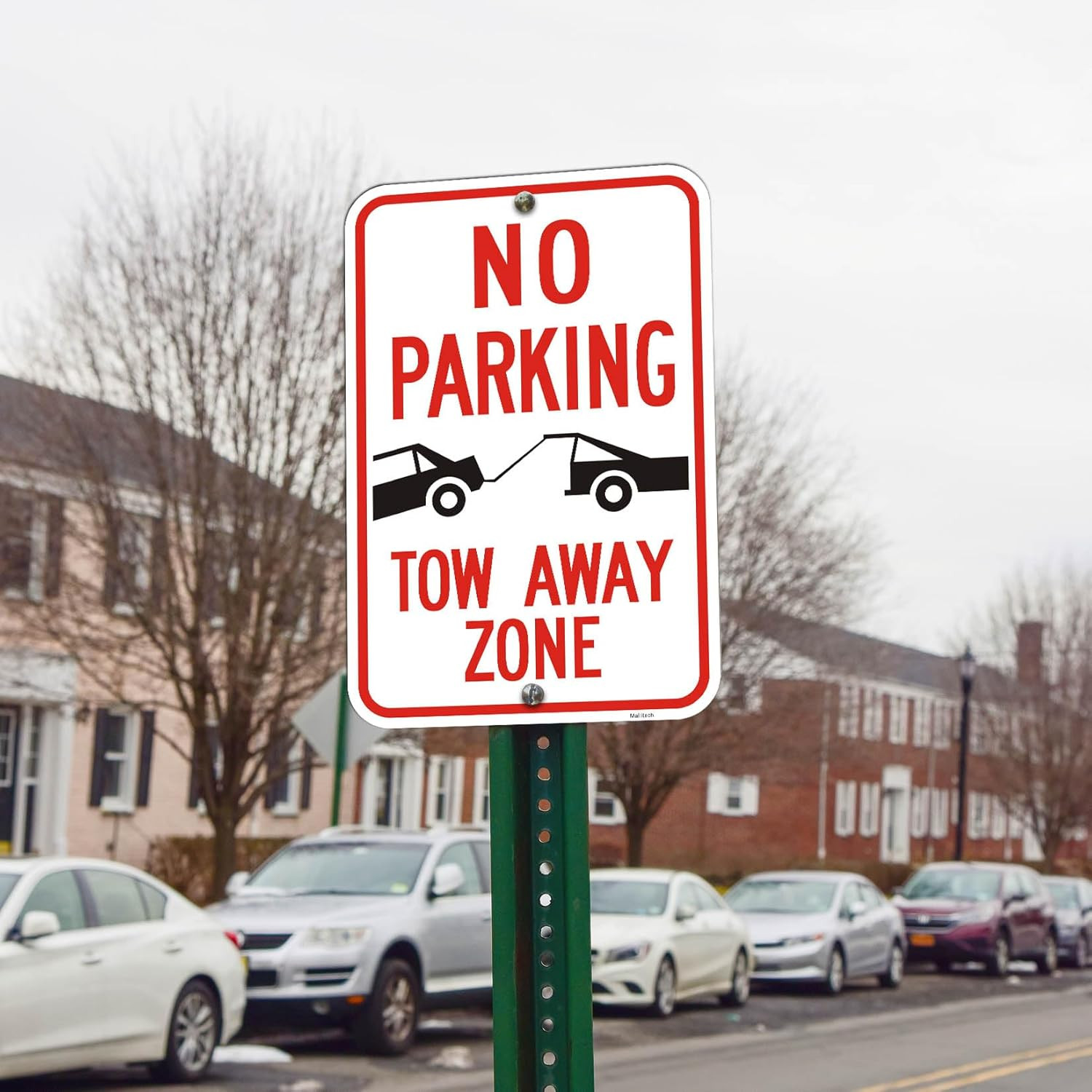 Large 4-Pack No Parking Tow Away Zone Sign – Reflective Aluminum 12×18 Inches