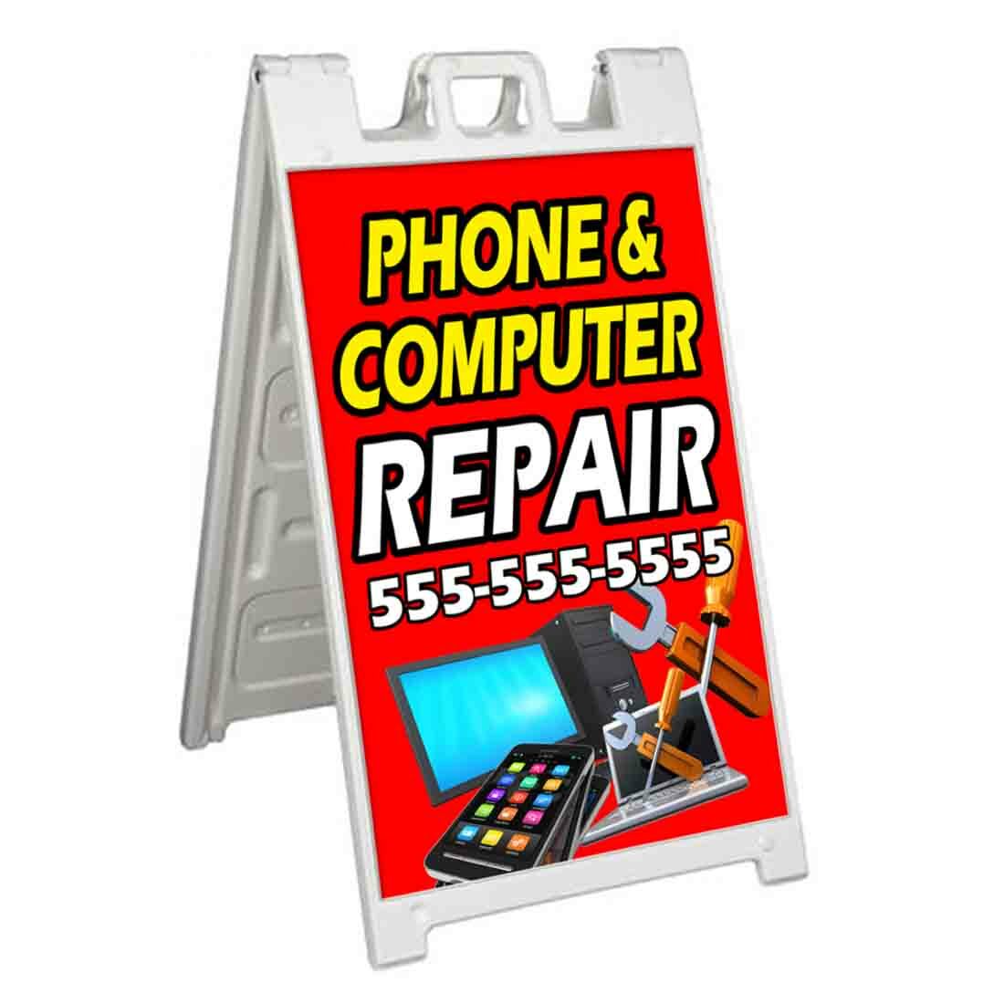 CUSTOMIZABLE COMPUTER REPAIR Signicade 24×36 Aframe Sidewalk Sign Banner Decal