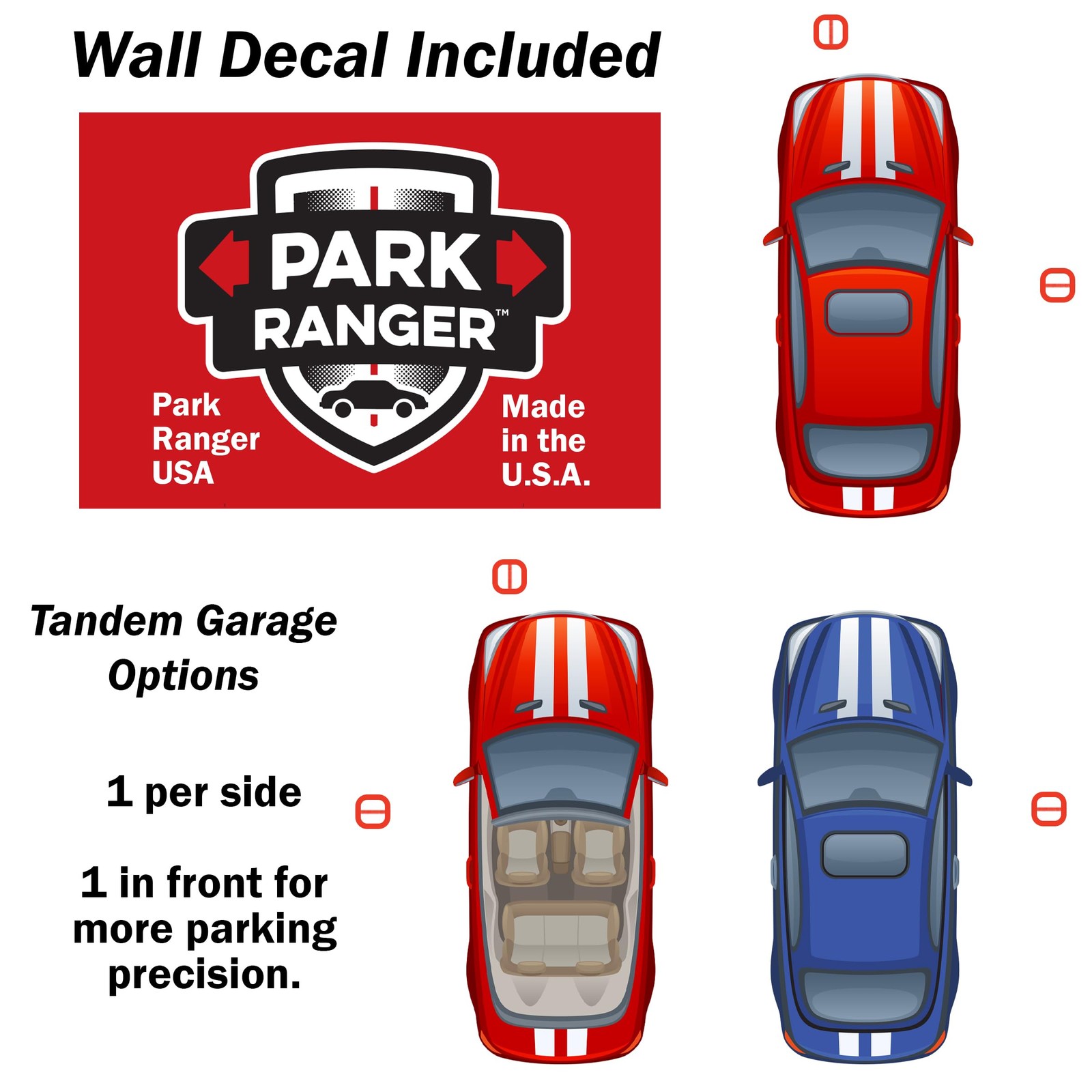 Park Ranger 1 pcs: U.S.A. Made Garage Parking Aid Bright White 1 Pack