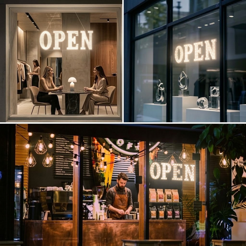 EPL Signs OPEN Warm White LED Sign Business 14″x40″ Remote 3G Sparkling Mode