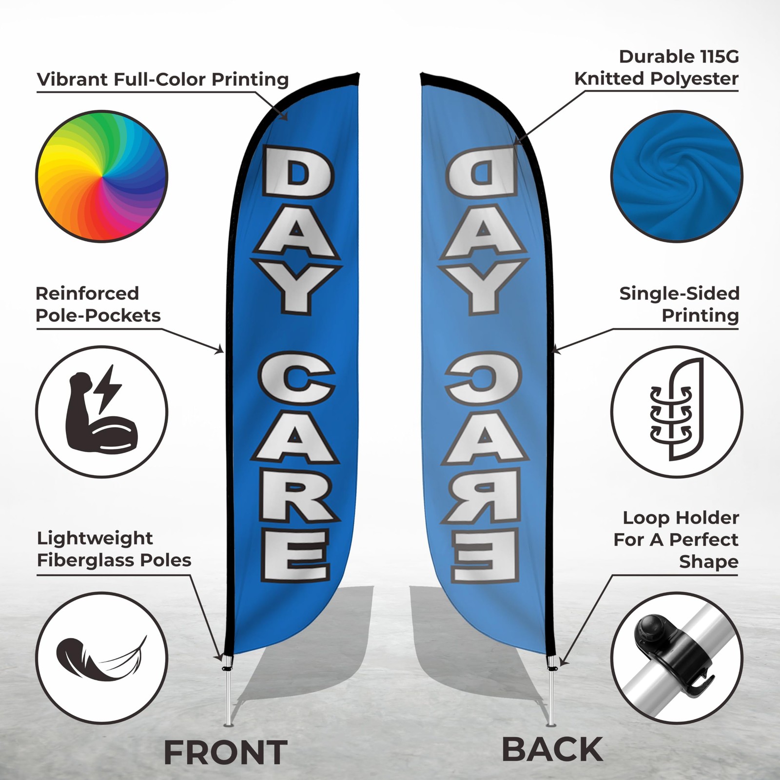 Lookourway Feather Flag Pole Kit – 12 Feet Tall Advertising Flag Banner