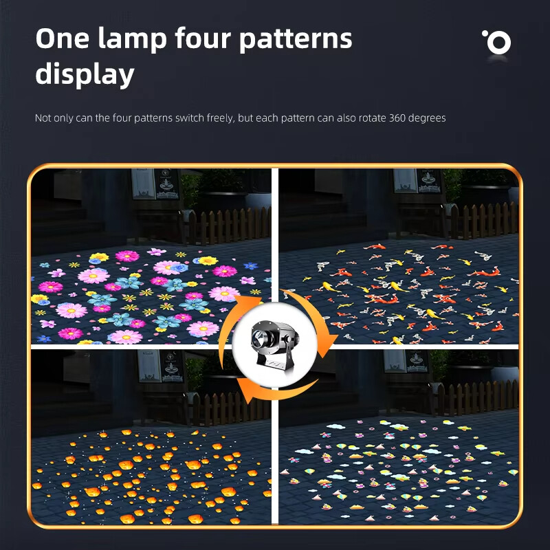 40W-600W 4 Rotating Logos Dynamic Pattern Custom Waterproof Gobo Projector Light