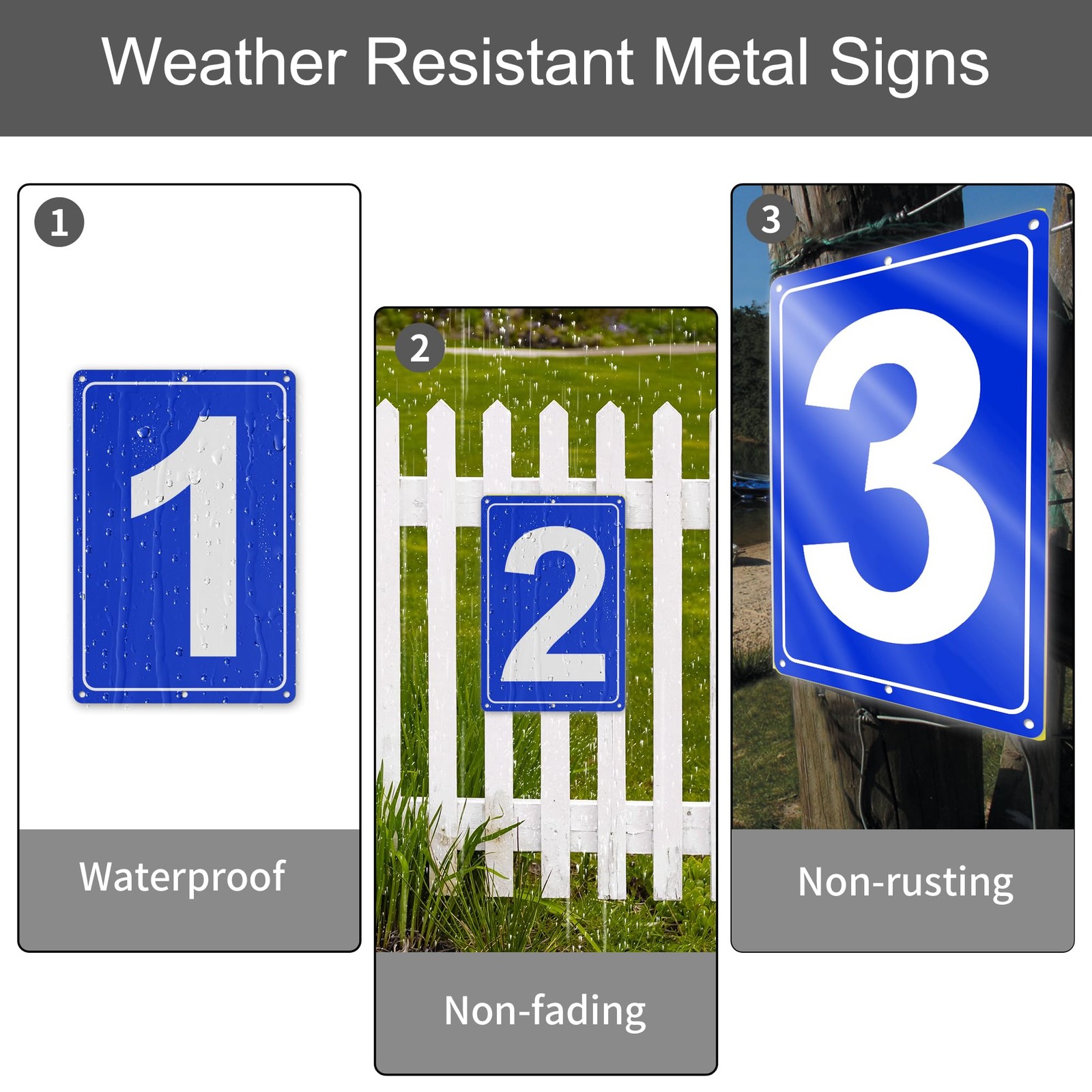 Numbered Sign 10, Aluminum Number Signs for Tennis Court, 12×8 inches Signage…