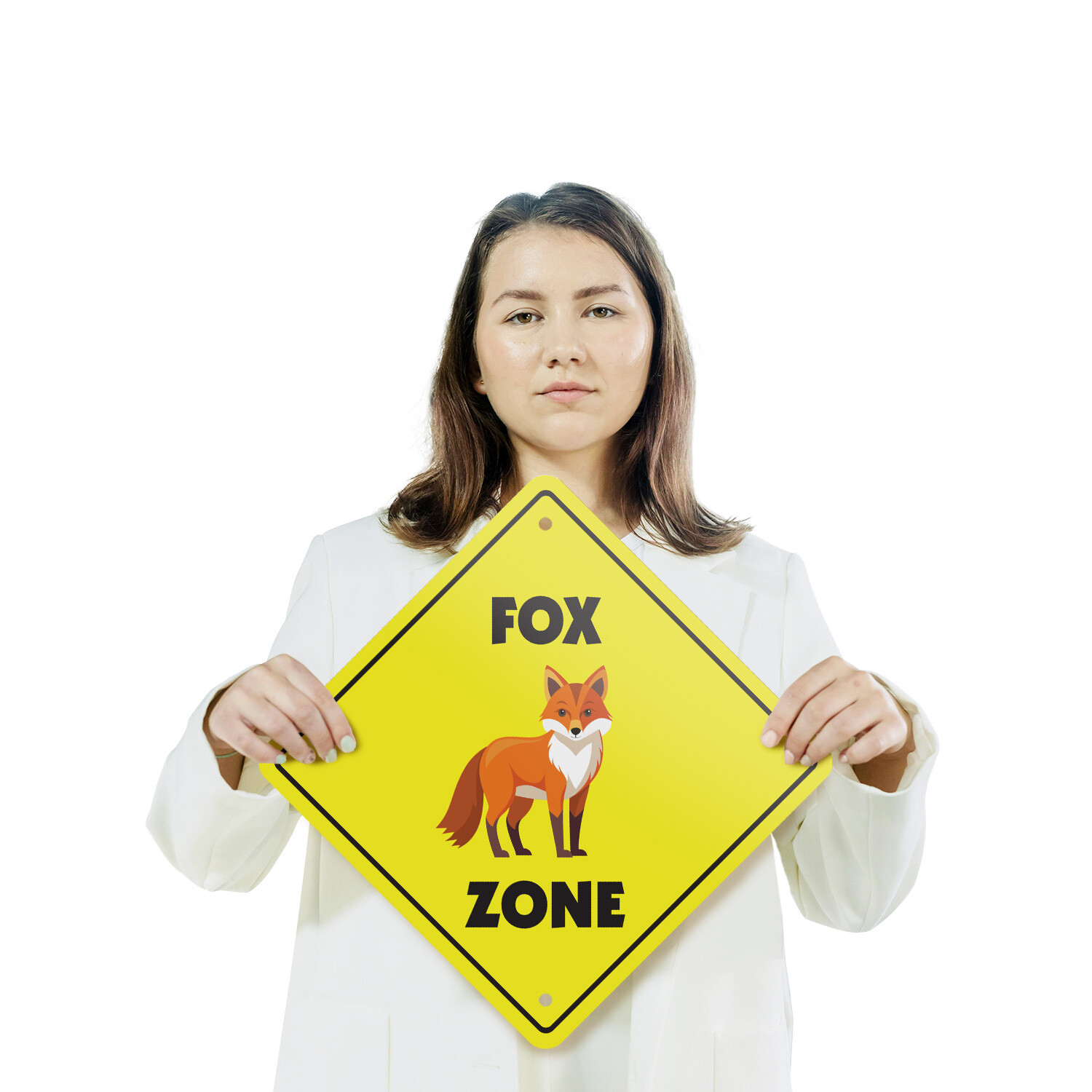 Fox (3 Pack) Plastic Street Sign Crossing Warning Vintage Rustic Beware